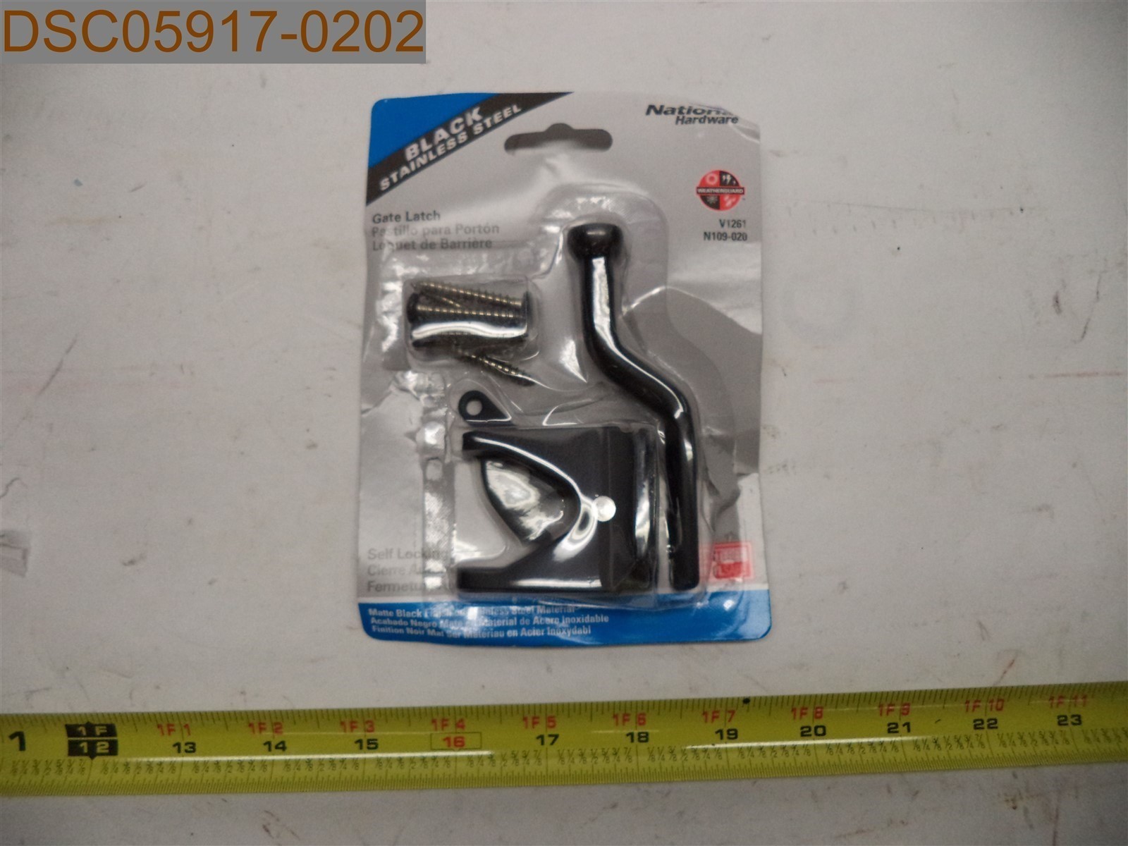 QTY = 8: National Hardware Black Stainless Steel Gate Latches, V1261, N109-020
