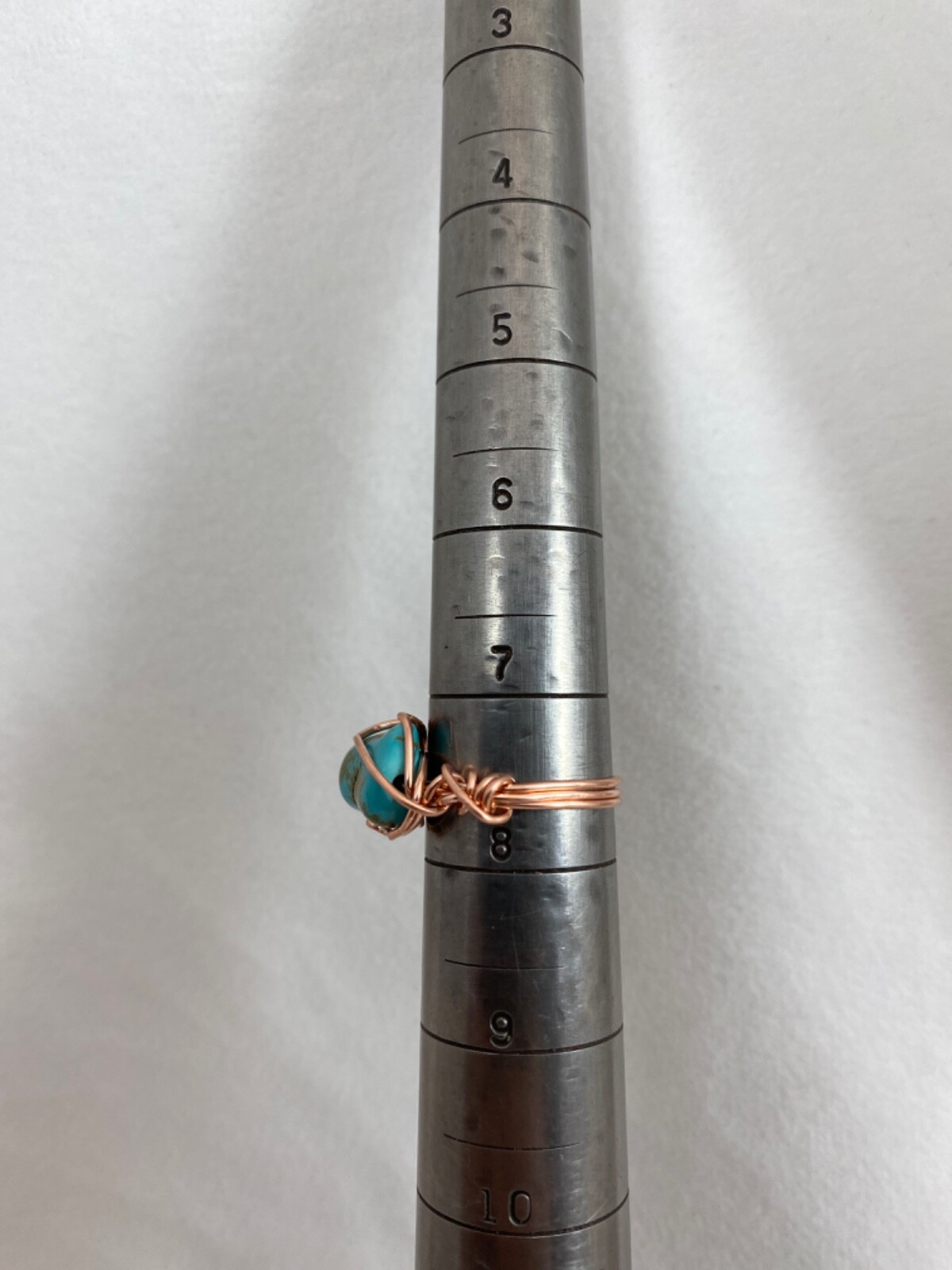 Handmade ~ Copper Wire Wrap ~ Turquoise Ring Size 7 1/2 #65