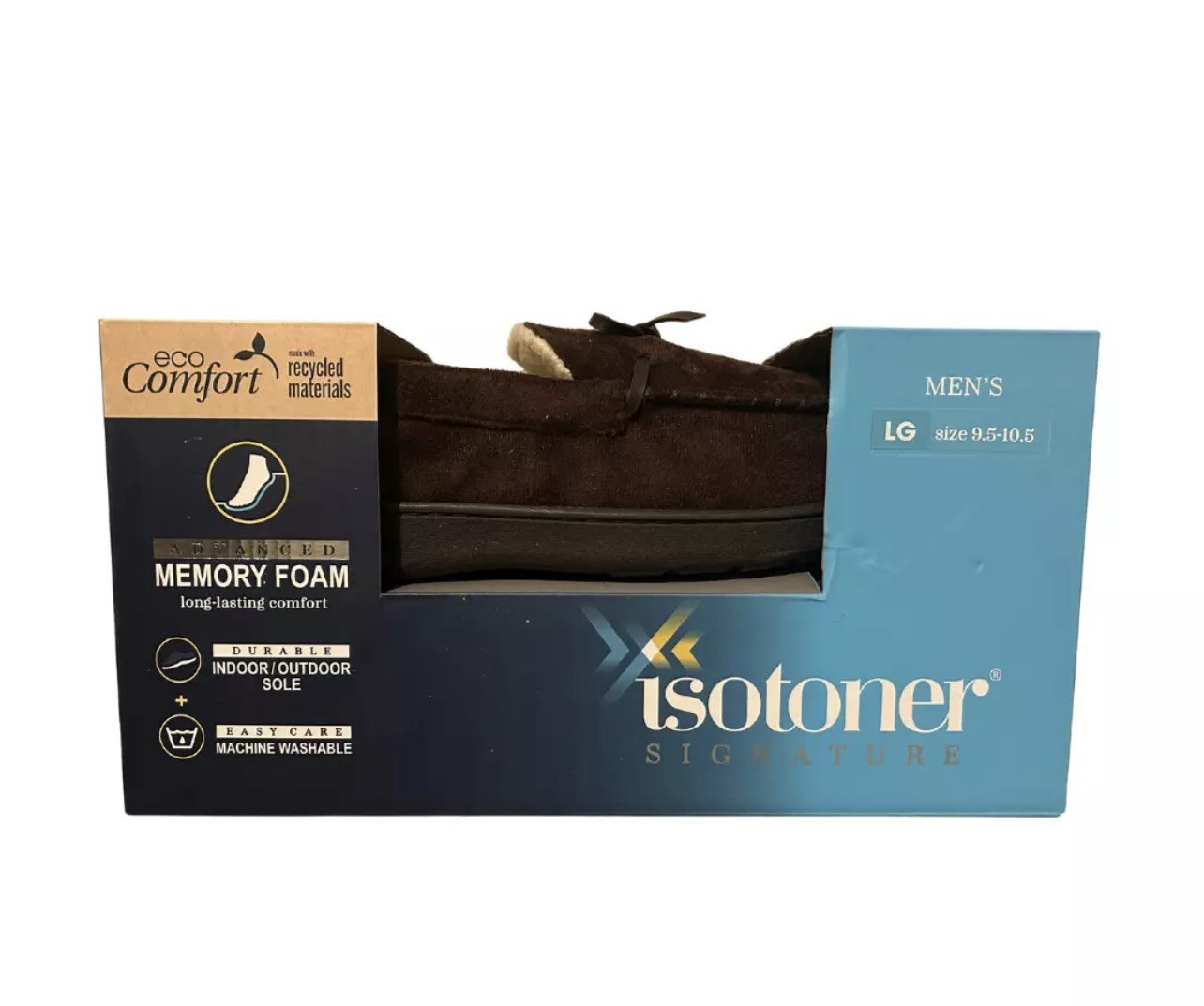 Isotoner Signature Men's Memory Foam Microsuede Nigel Slippers SZ Medium 8-9