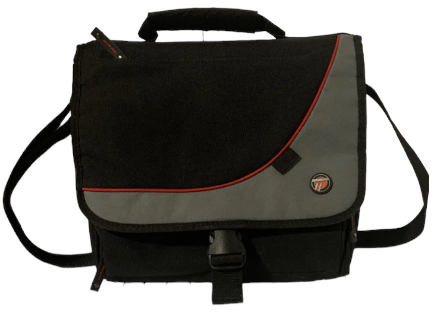 Targus Laptop Bag Briefcase black Soft with red stripe See Description