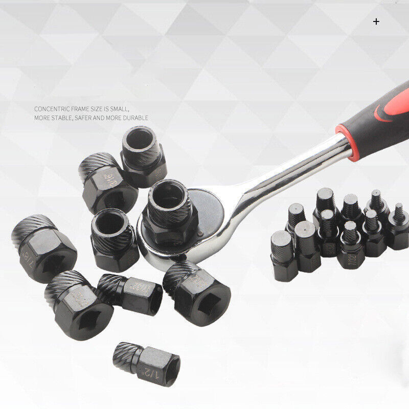 25Pcs Screw Extractor Set Hex Head Multi-Spline Easy Out Bolt Extractor Set NEW