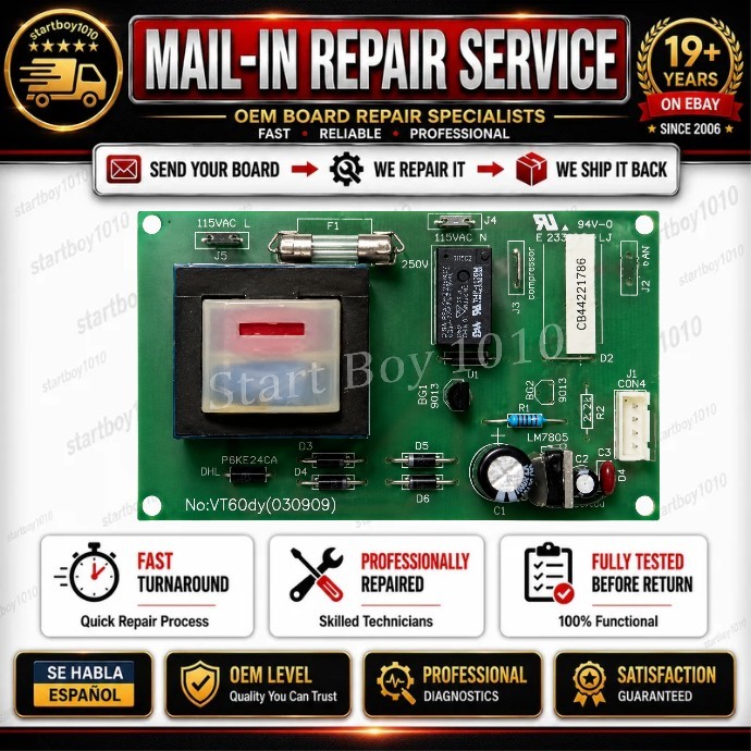 MAIL-IN REPAIR Vinotemp VT-28 Wine Cooler Power Supply Repair Service