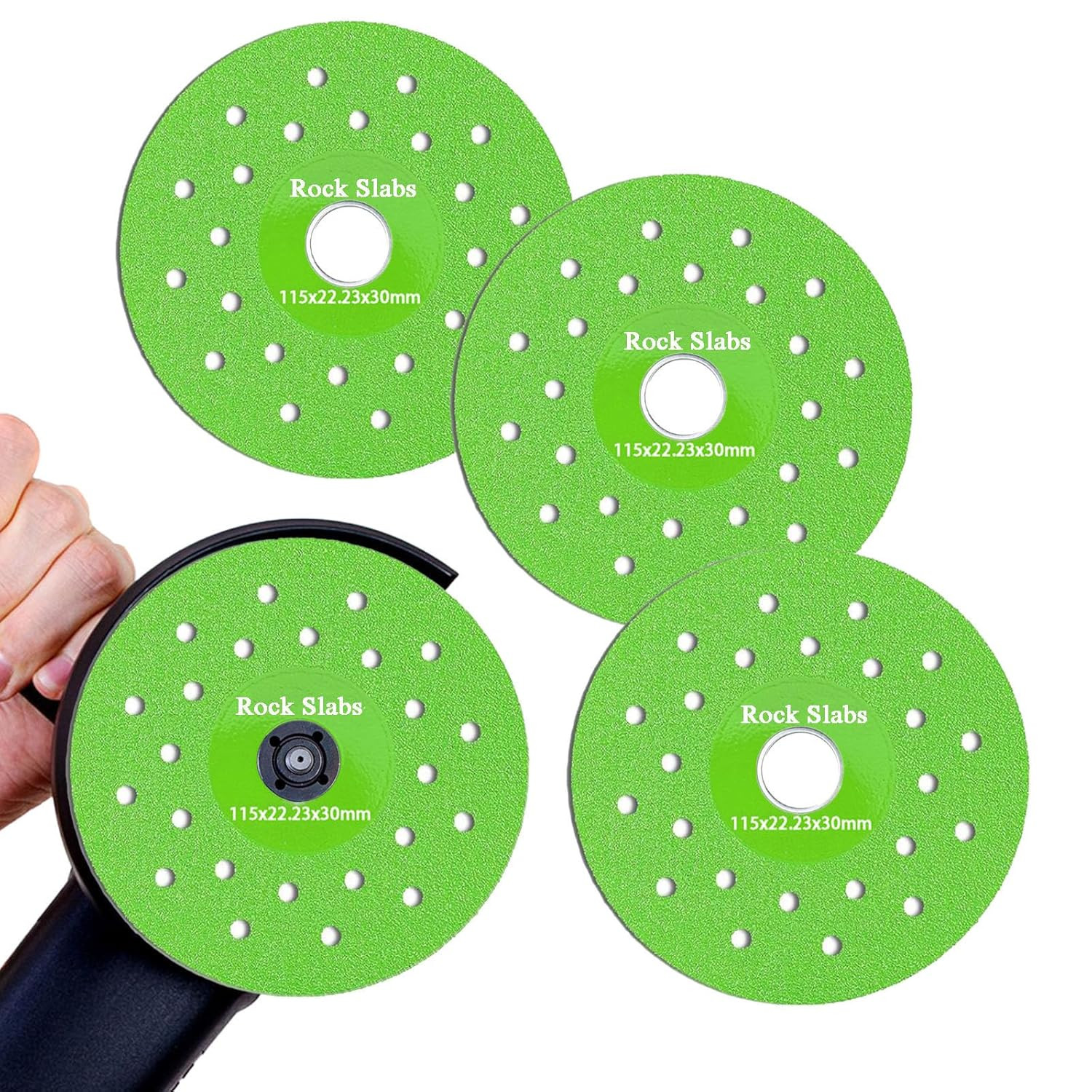 3 Pack 4-1/2" Multi-Pore Rock Slab Grinding Disc for Angle Grinder, Diamond Saw