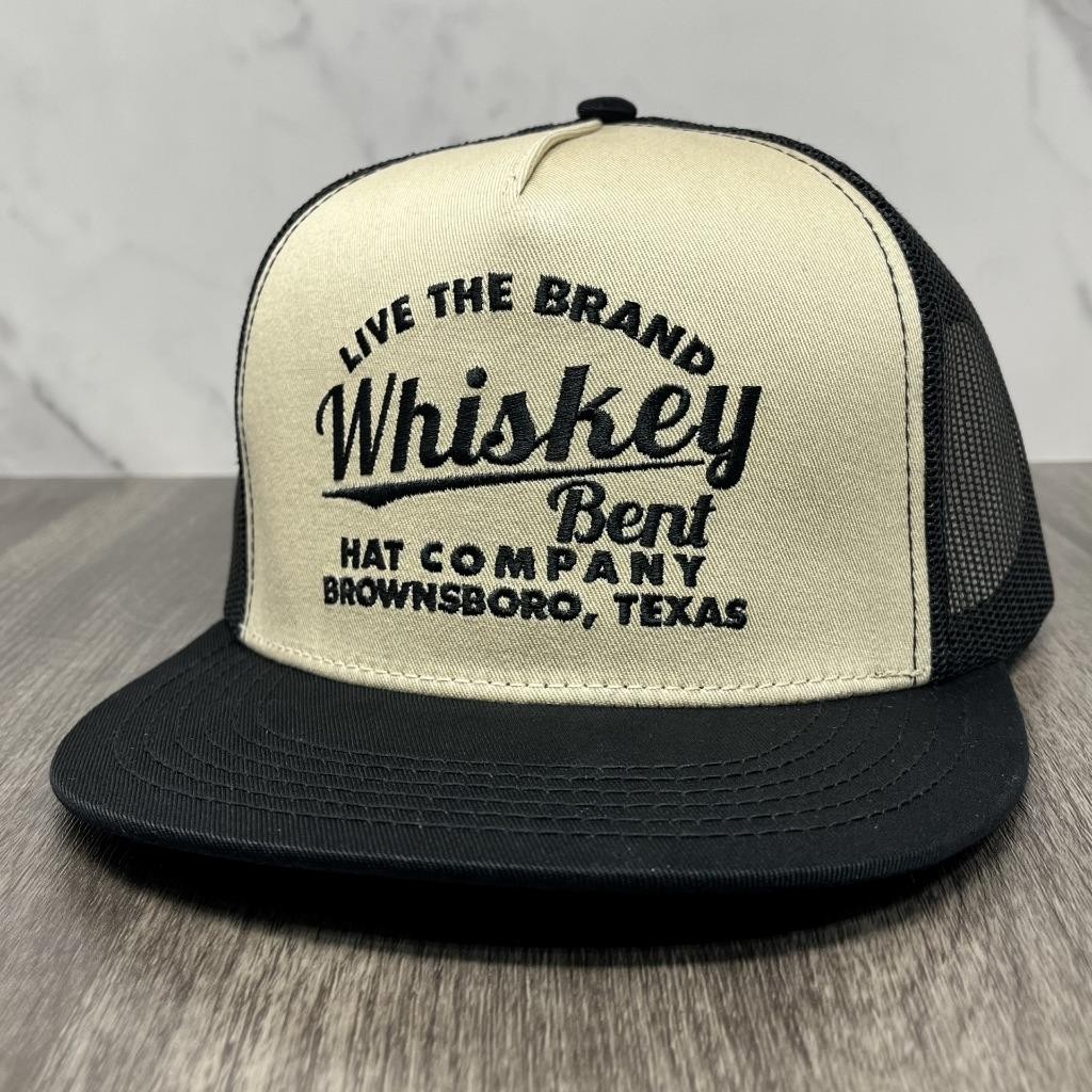 Whiskey Bent Hat Co Cali Tan/Black Trucker Mesh Back Adjustable Snapback