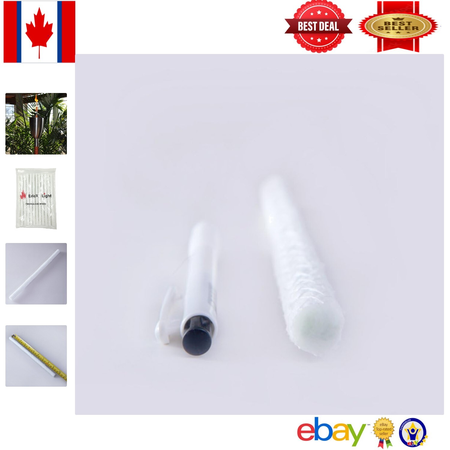 Top-Quality Fiberglass Torch Wick Replacements - 12-Piece Bundle for Savings