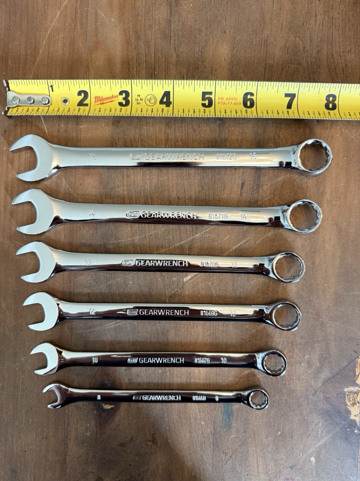 Metric GEARWRENCH Combination Wrench Polished Chrome - Pick A Size - Gear Wrench