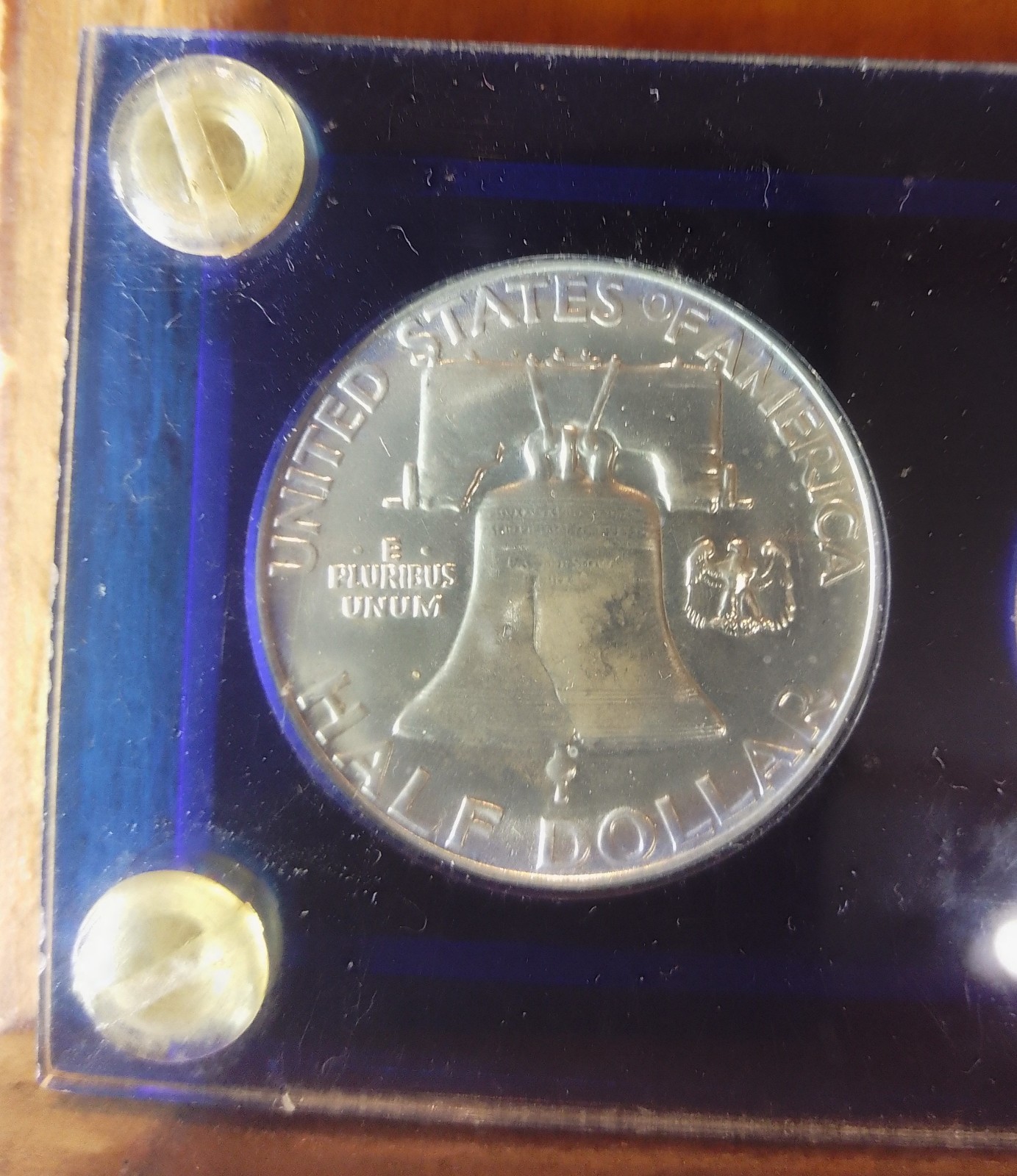 *1955 Mint Proof Set, Blue Lucite, Error, Bands, Steps, #78