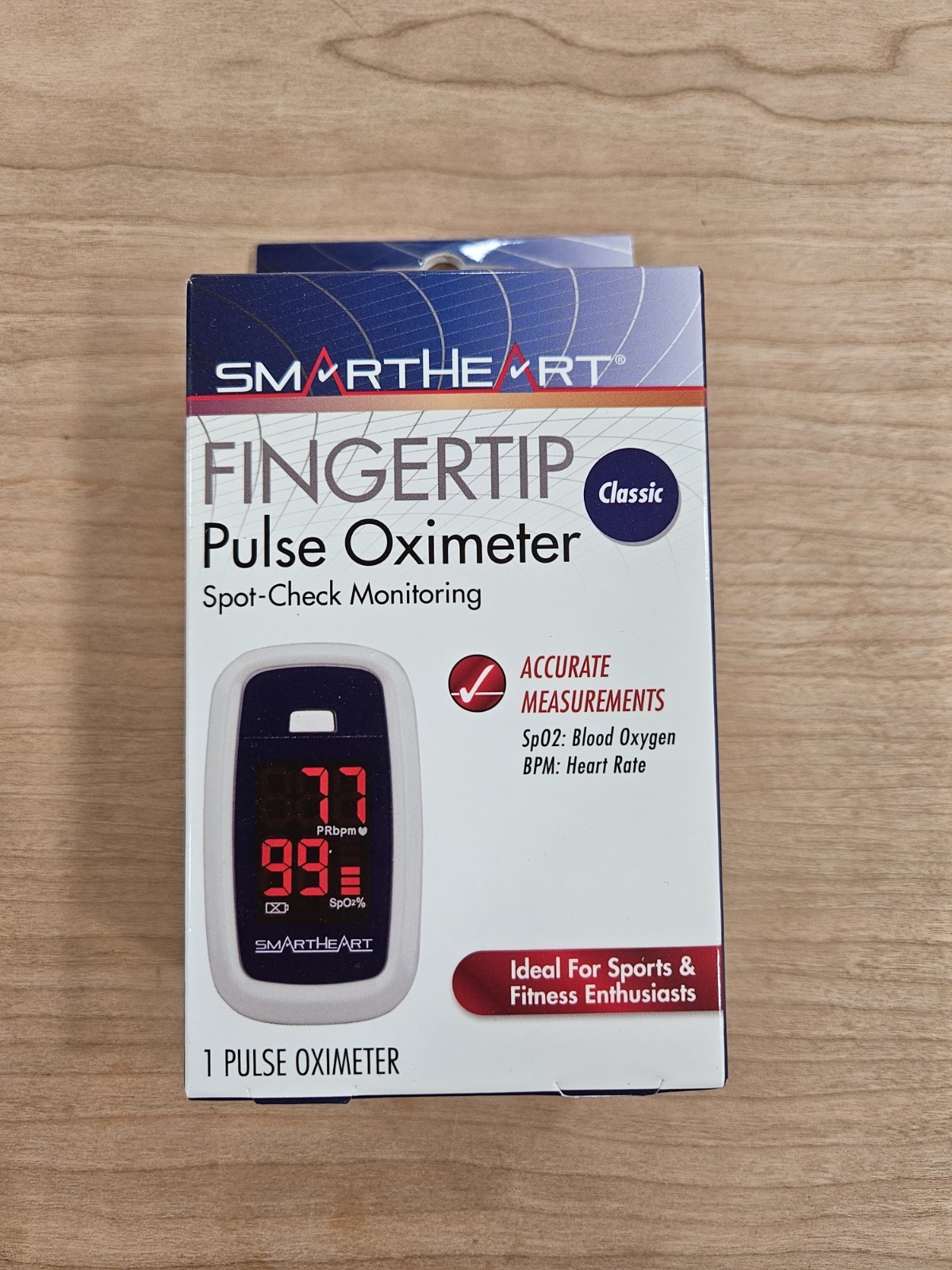 SmartHeart Fingertip Pulse Oximeter Classic Blood Oxygen Heart Rate Monitor NEW