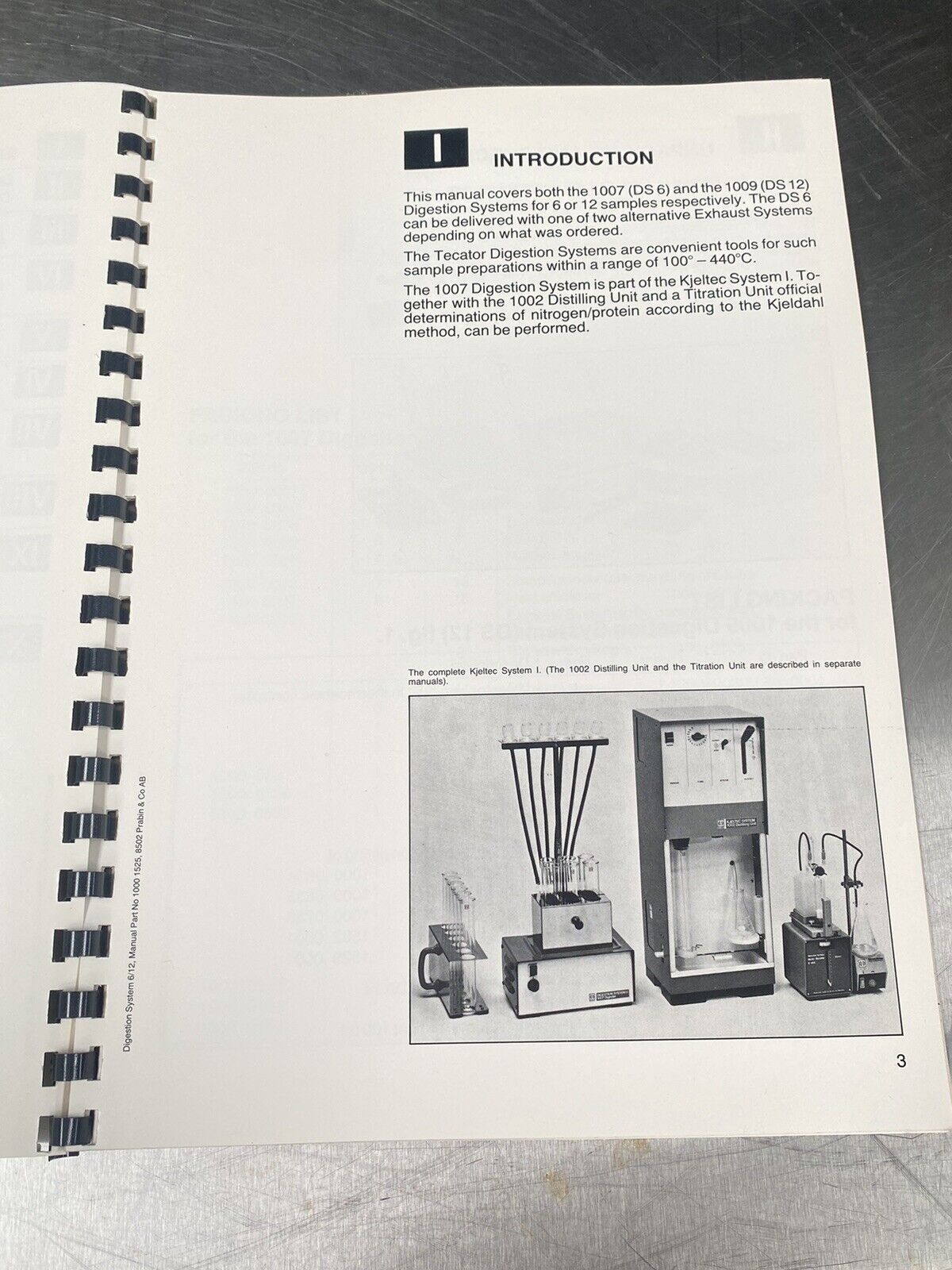 Tecator Digestion System 6/12 - Users Manual /Instructions Book