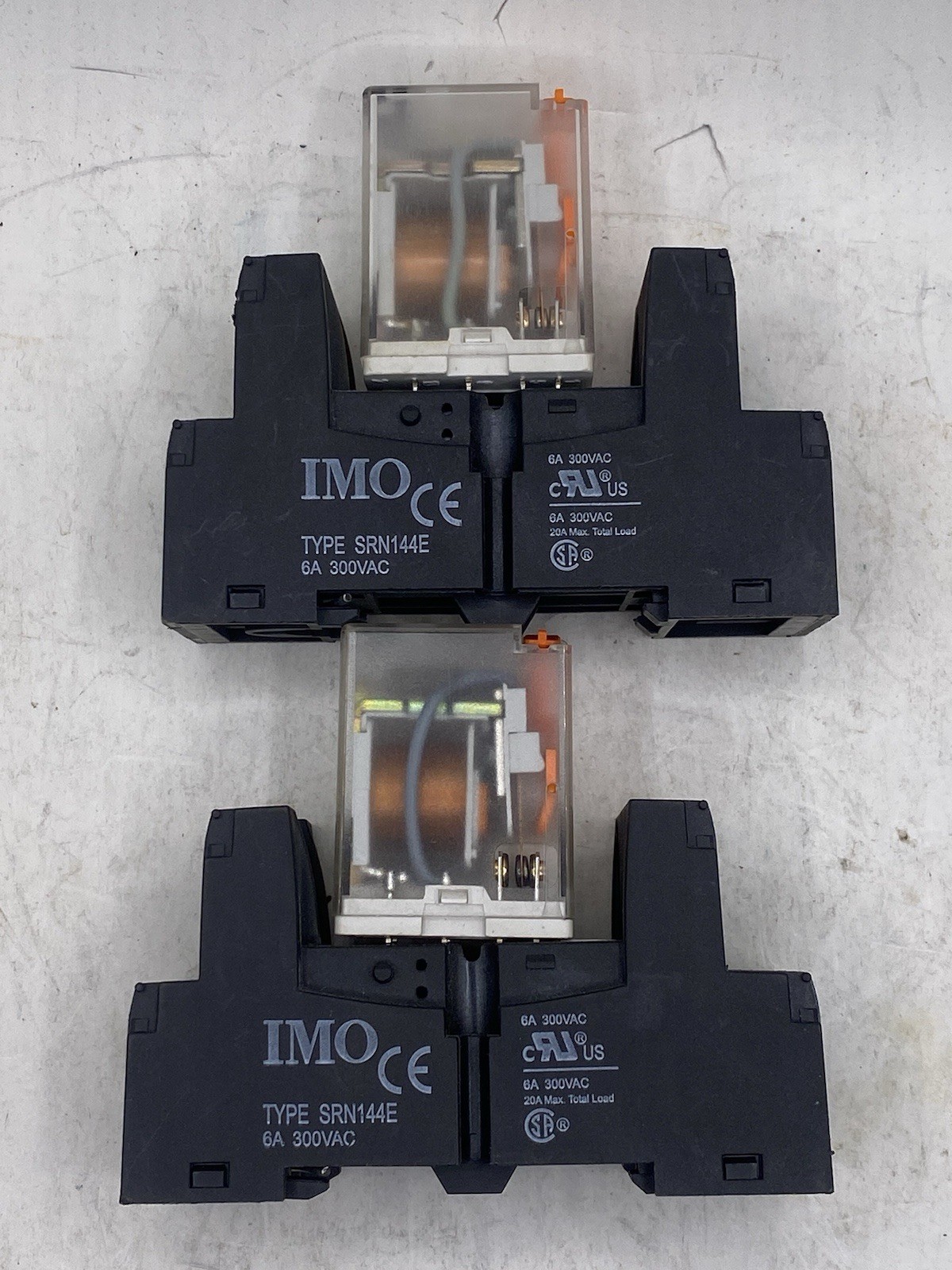 Lot Of 2 IMO RY21P124DC 250VAC General Relay With Base