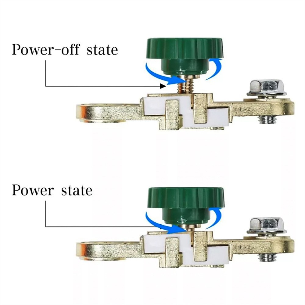 2x Battery Terminal Quick Disconnect Switch Side Post Battery Shut/Cut Off Brass
