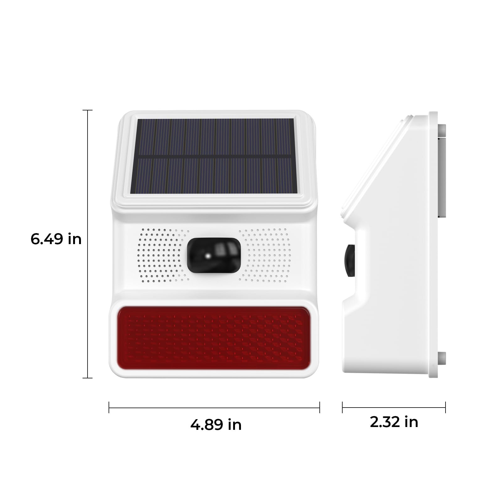 Hapippofa Solar Motion Sensor Alarm, 120dB Outdoor Waterproof Strobe White-01