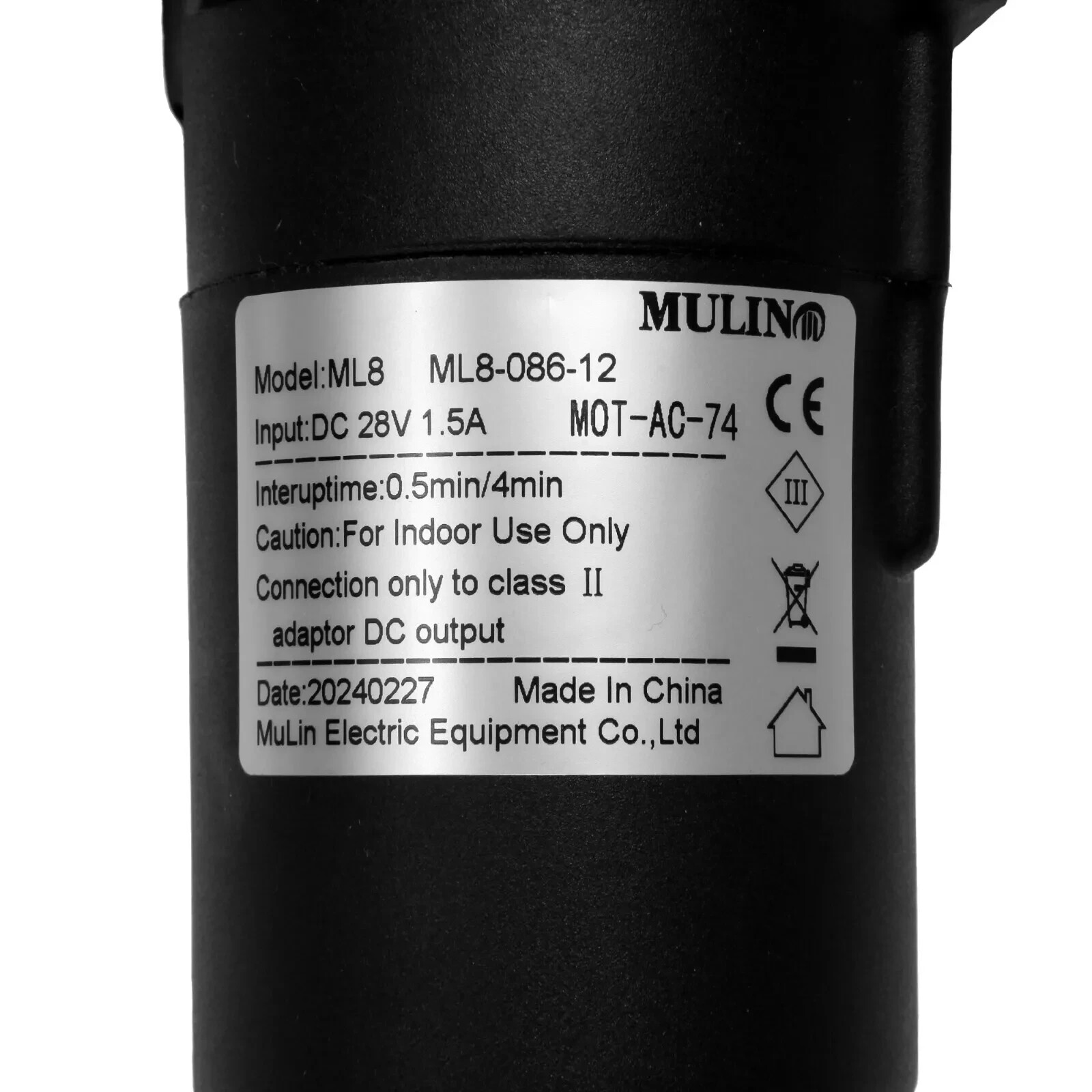 Mulin Motor Model ML8 ML8-086-12 Linear Actuator for Power Recliner Lift Chair