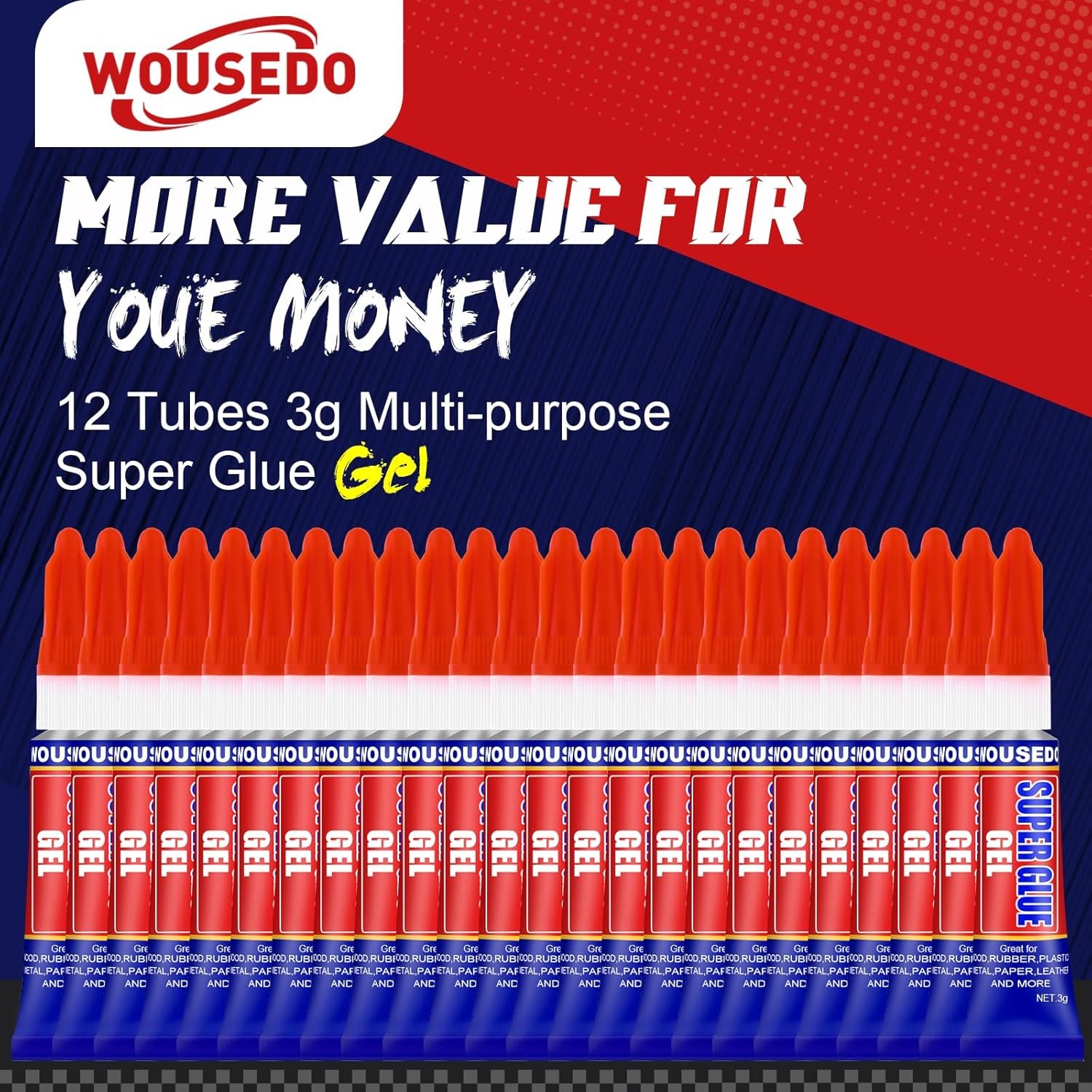 12 x 3g Super Glue Gel, Fast Strong Adhesive, Strong Cyanoacrylate (CA) Glue for