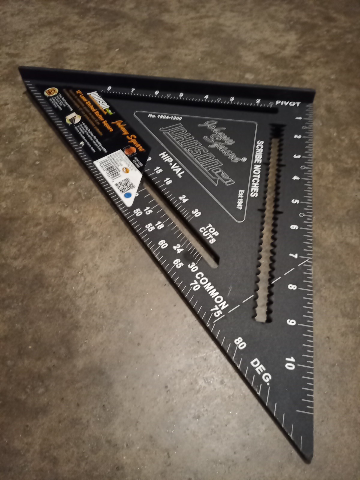 Johnson Johnny Square 12 in. L Aluminum Professional Easy-Read Rafter Square