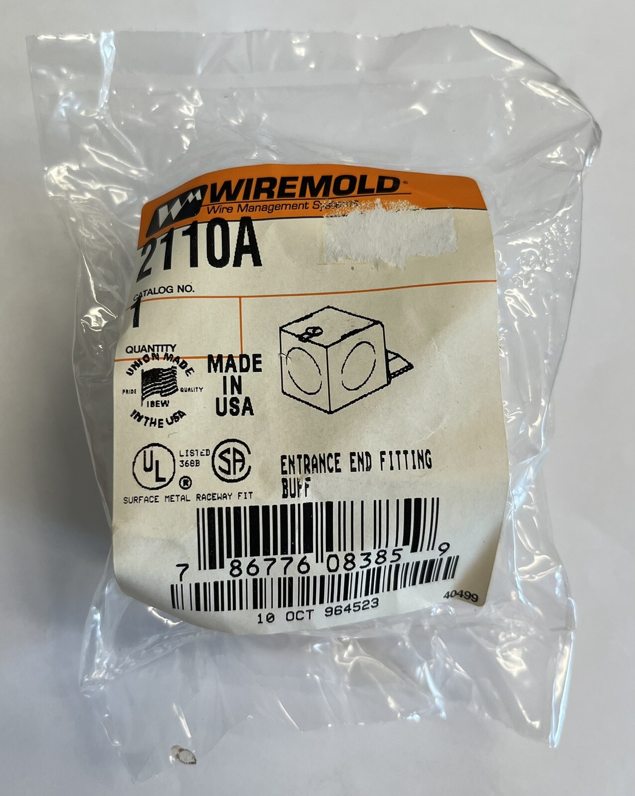 LEGRAND WIREMOLD 2110A ENTRANCE END FITTING BUFF