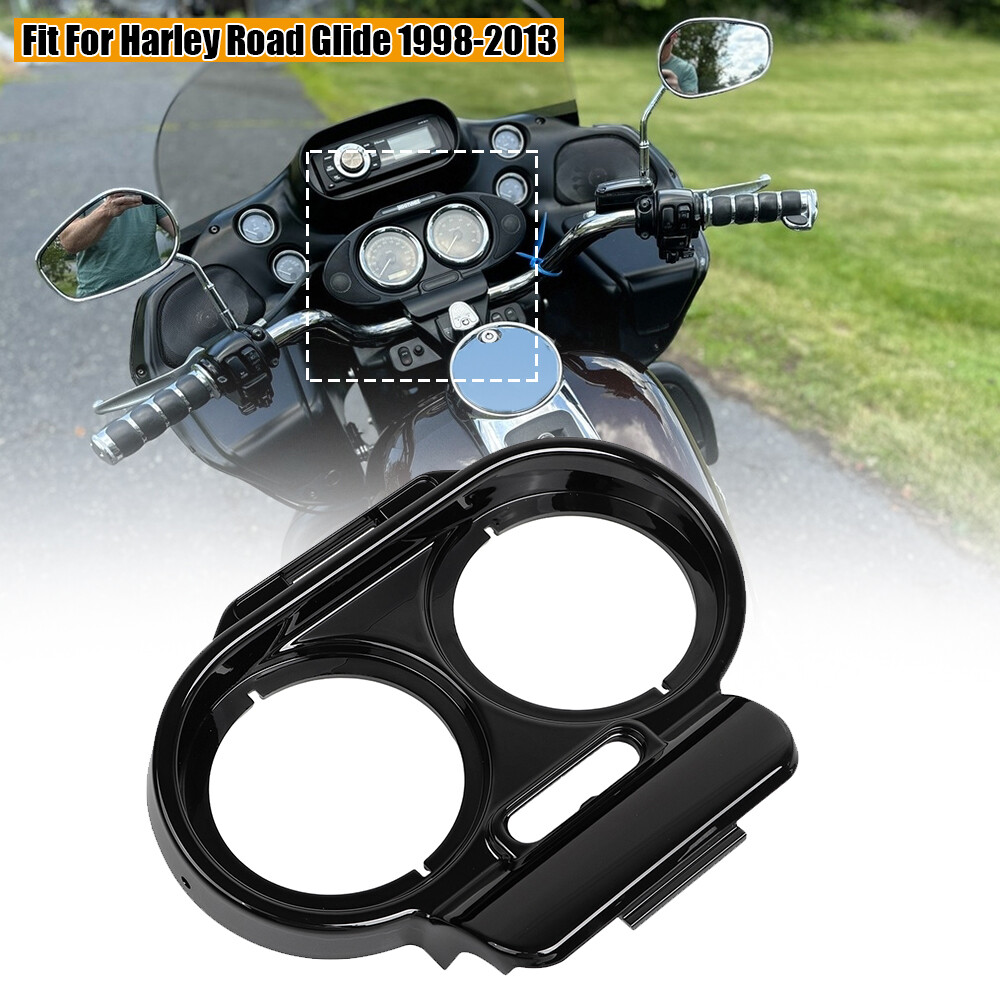 Gloss Black Gauge Cover Nacelle Fairing Speedometer For Harley Road Glide 98-13