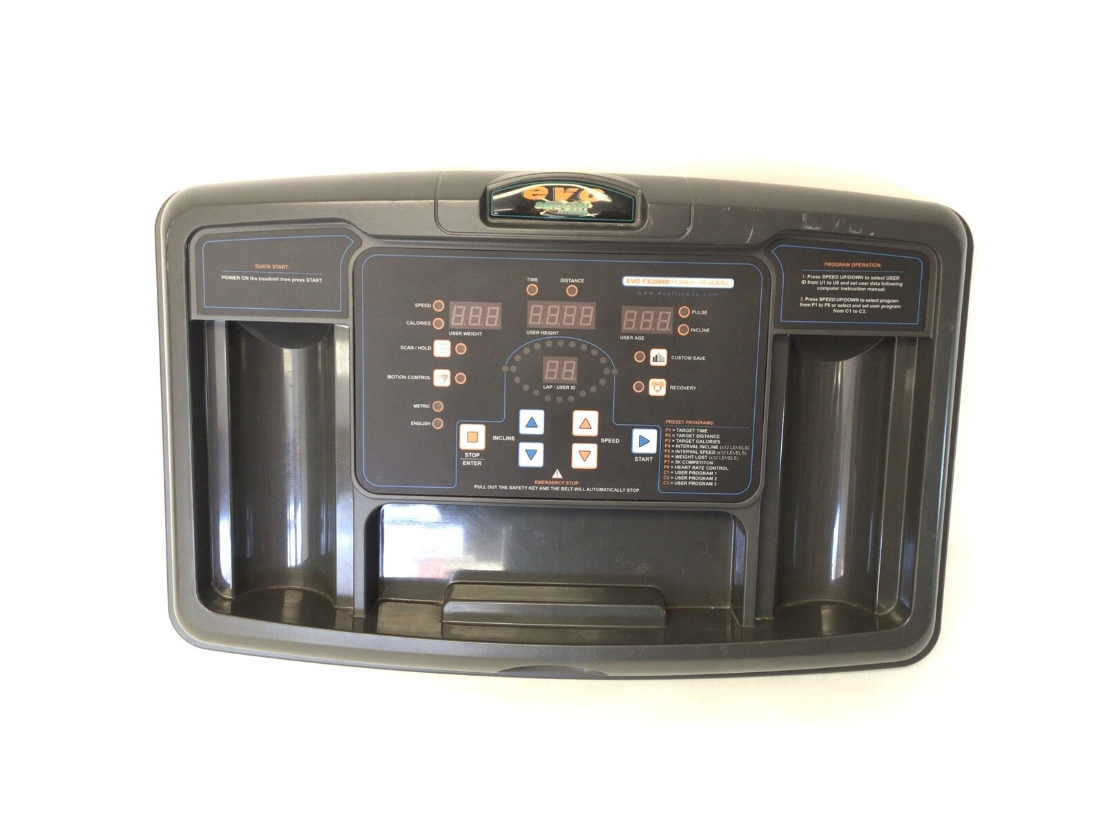 Smooth Fitness FX20HR Treadmill Display Console Panel 9.25X-01