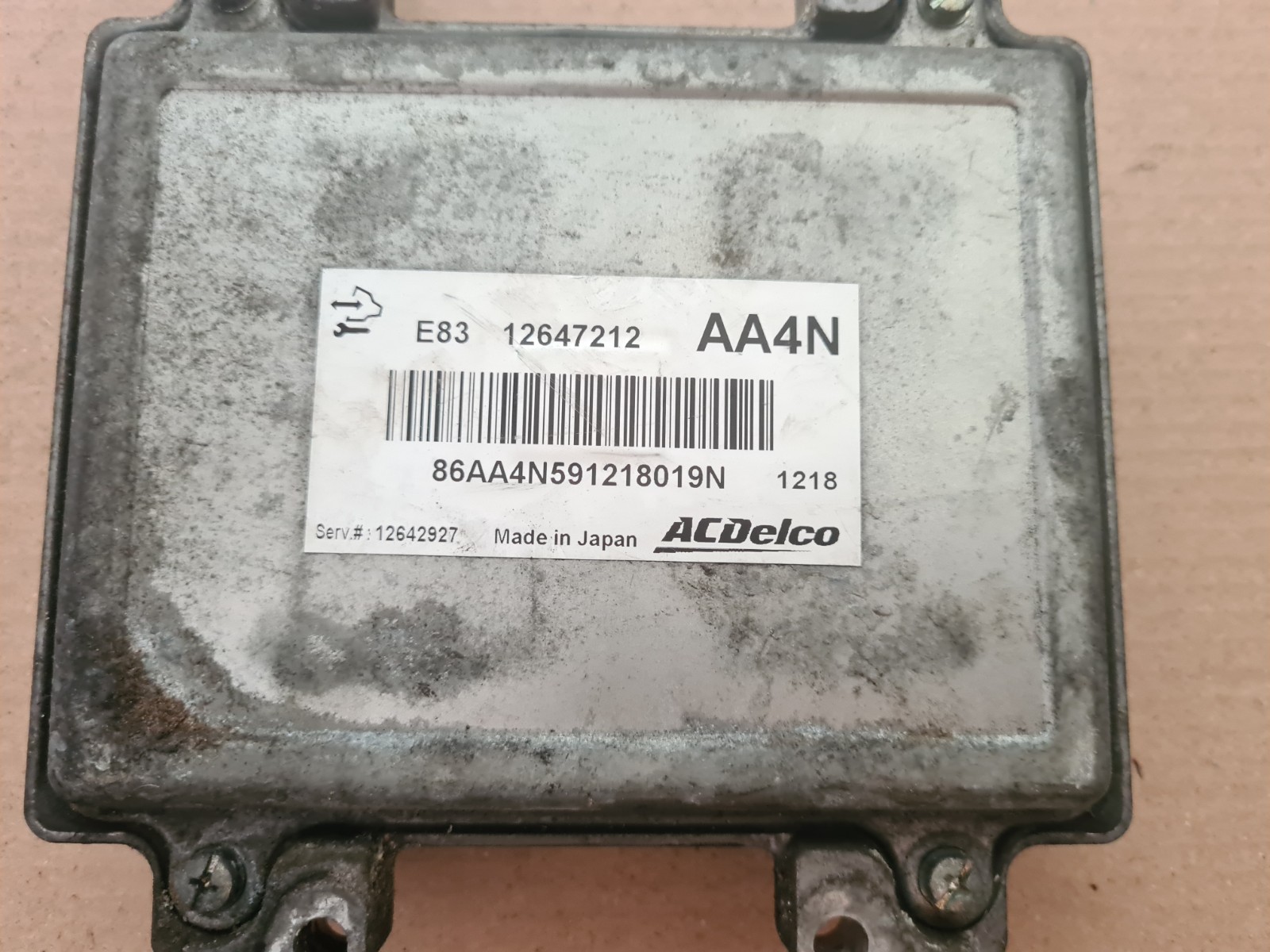AA4N 12647212 Vauxhall Engine Ecu OPEL ACDELCO E83 12642927