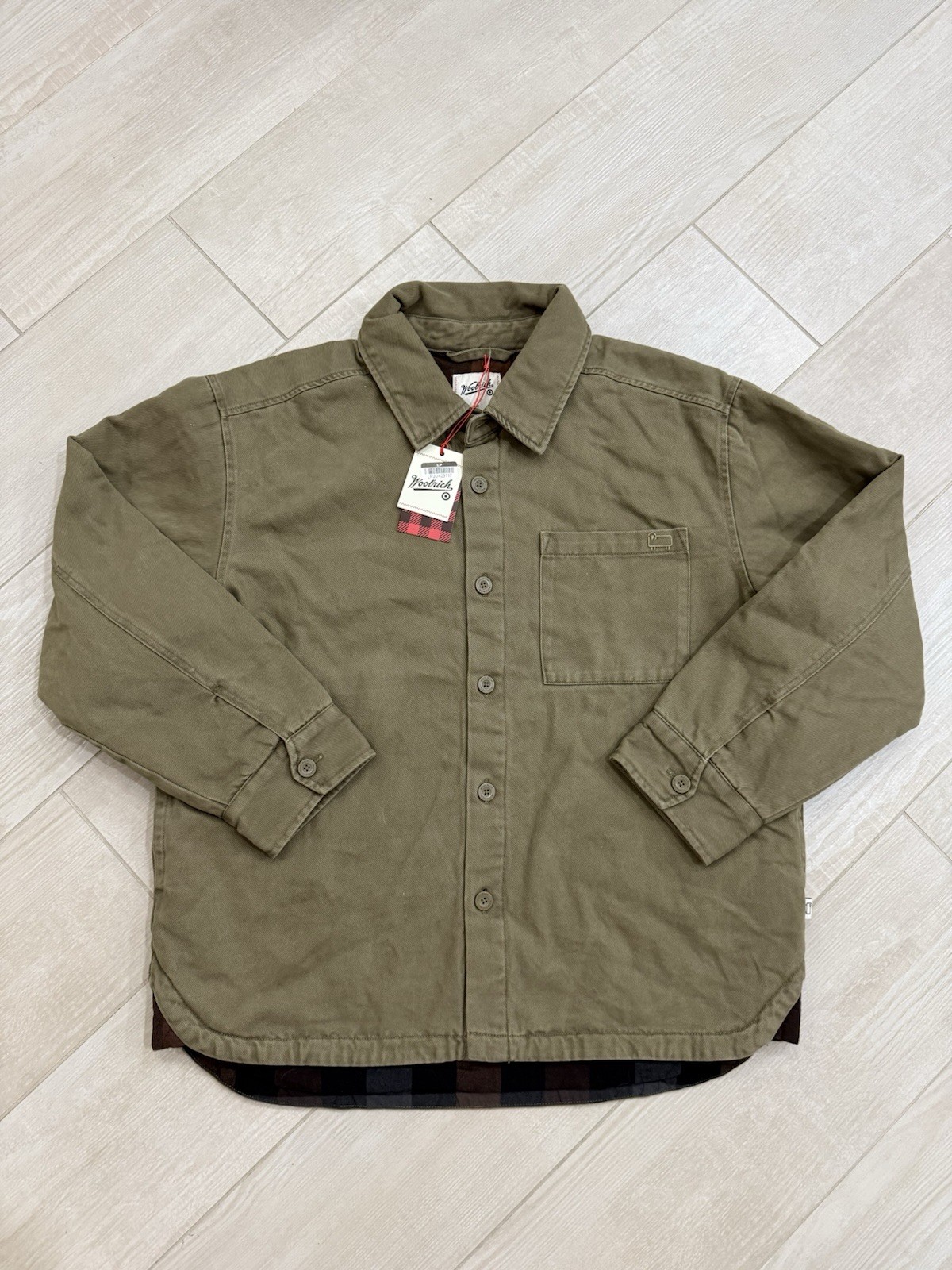 NWT Men's Woolrich Tall Twill Shacket Olive Green Size Medium