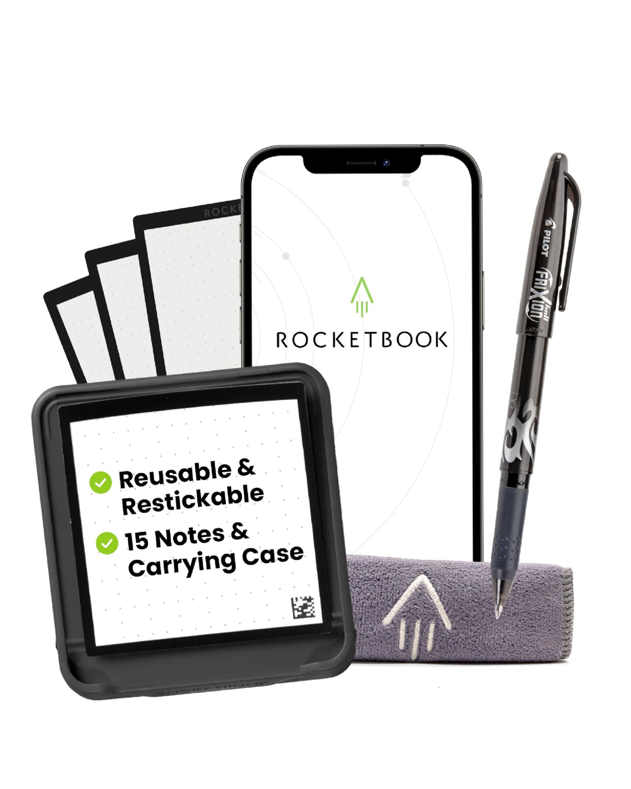 Rocketbook Reusable Sticky Notes Starter Pack, Restick and Reorganize Memo Pads,
