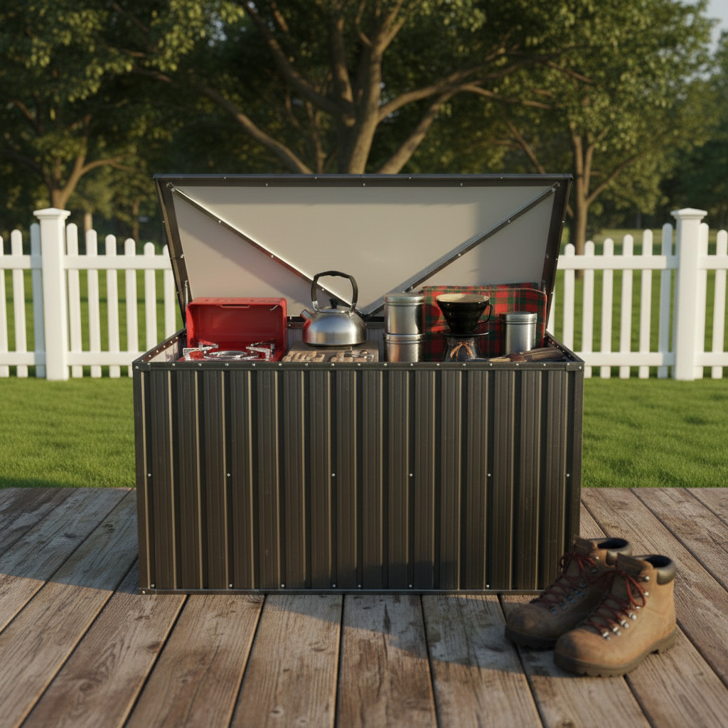 Outdoor Medium Metal Storage Box Store for Declutter your Garden, Patio