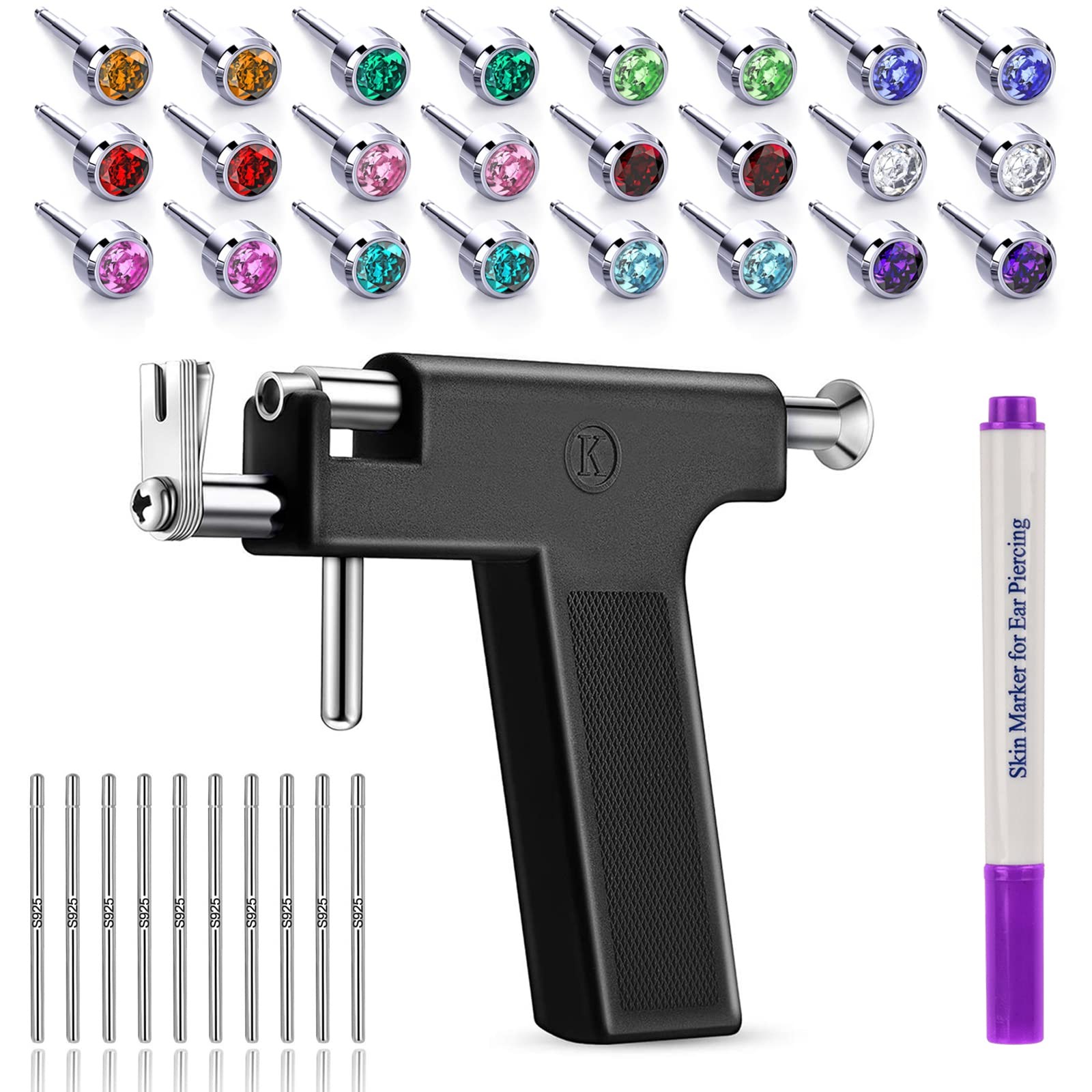 Ear Piercing Gun Kit Reusable Ear Percinging Tool Professional Body Nose Lip Ear