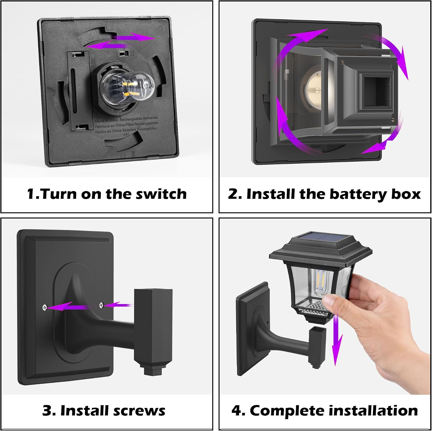 2 Pack Solar Lanterns for Playhouse, Automatic Wall Lanterns for Outdoor Playhou