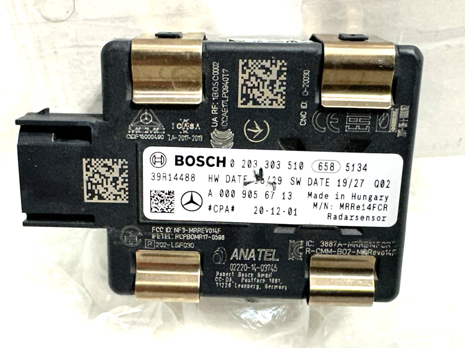 2018 - 2022 Mercedes GLC300 C OEM Adaptive Cruise Control Radar Sensor 203303510