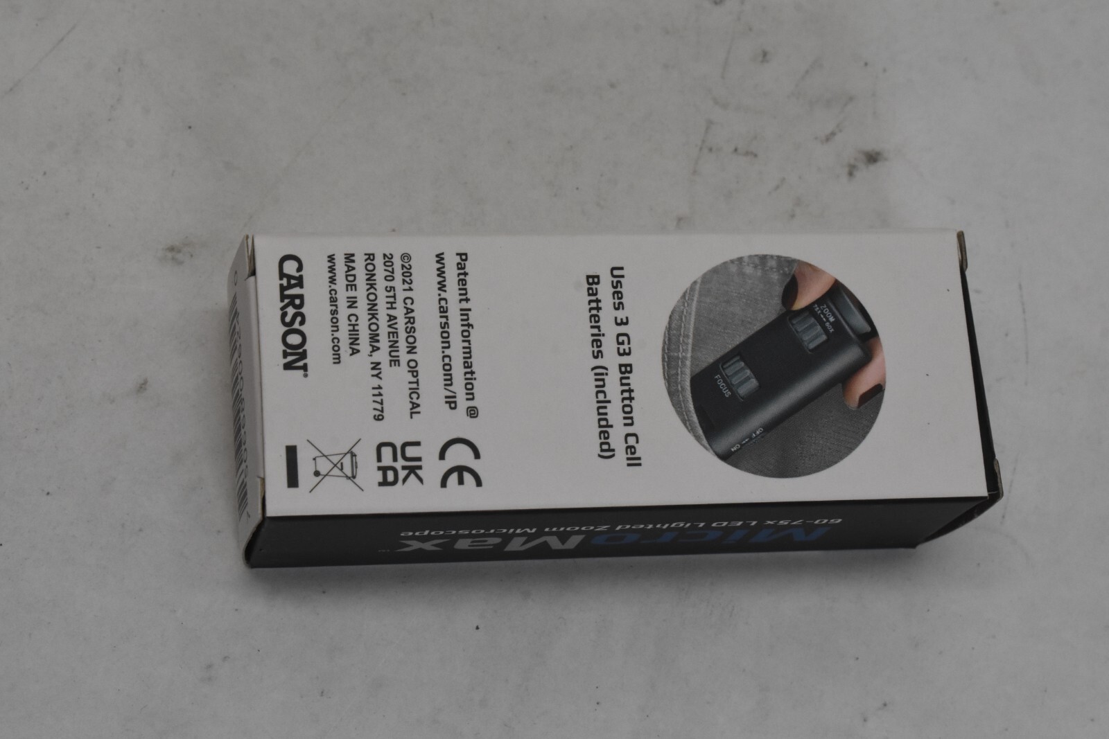 Carson Micromax 60x-75x Zoom Microscope LED Lighted Pocket Microscope MM-200
