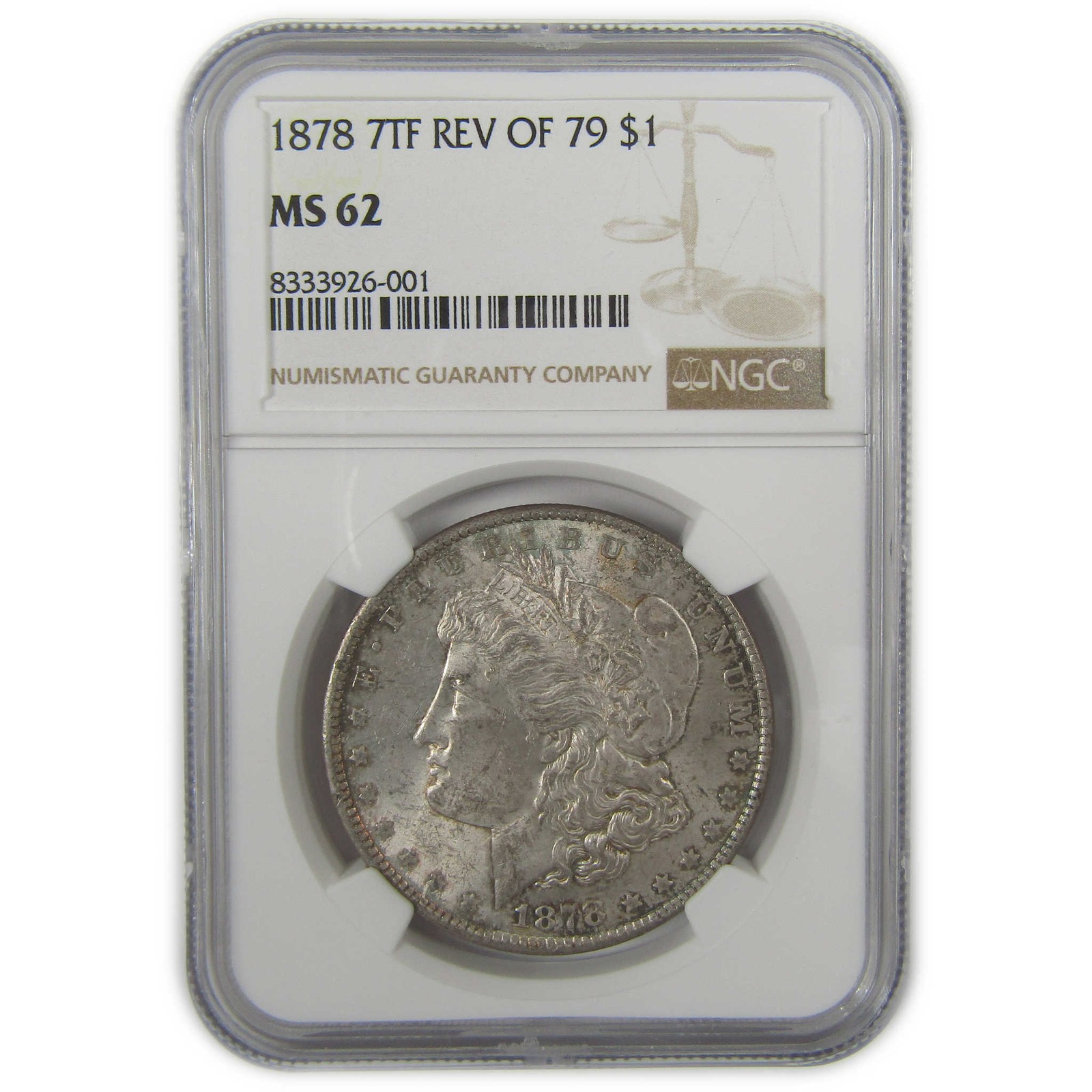 1878 7TF Rev 79 Morgan Dollar MS 62 NGC Silver Uncirculated SKU:I20018