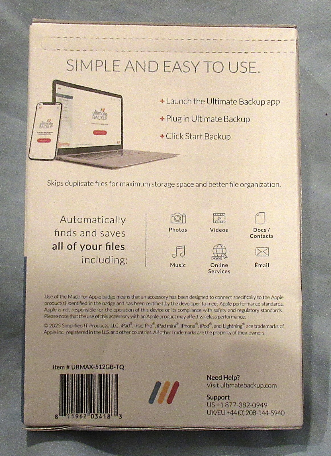 Ultimate BACKUP Max 512GB - Blue, New, sealed in Box