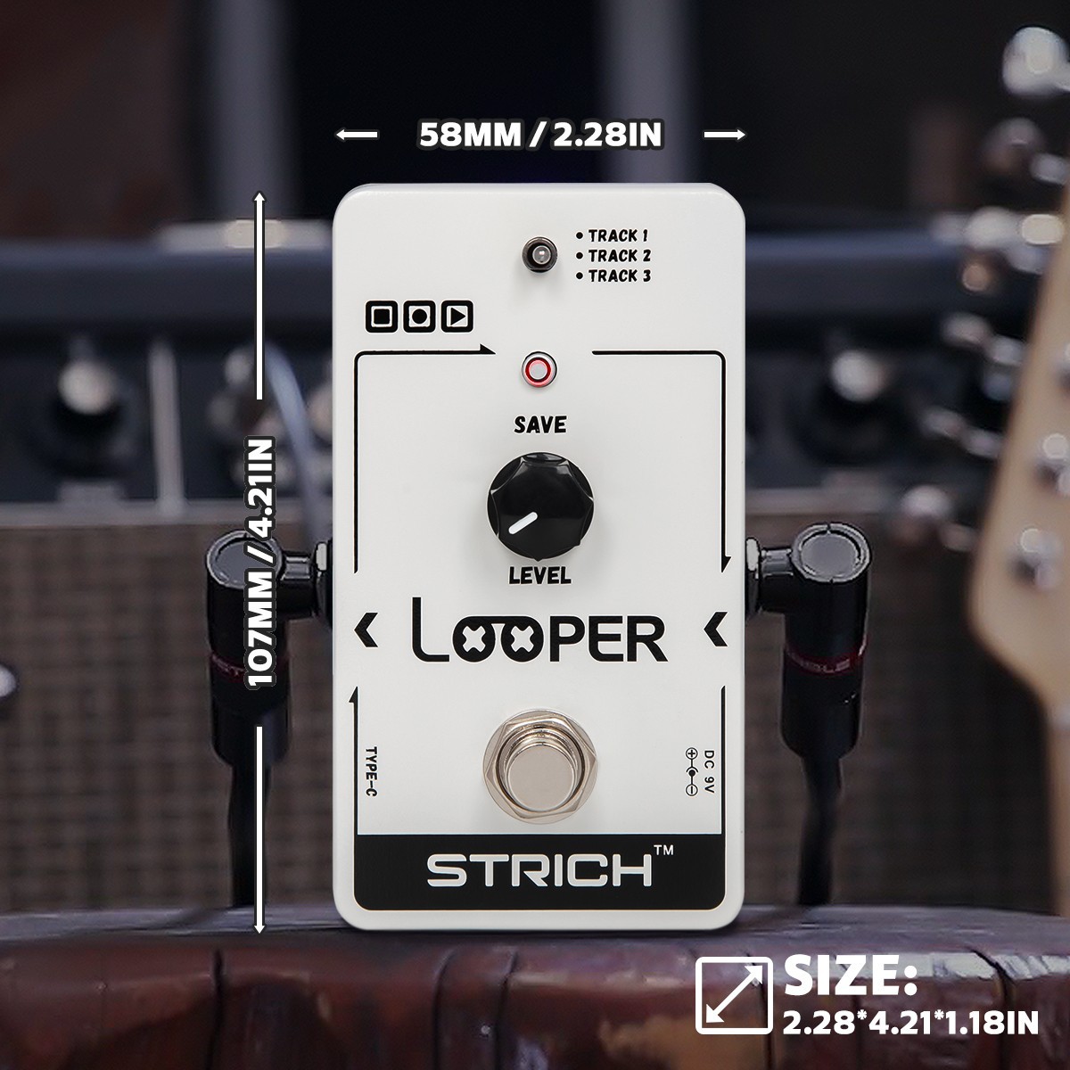 2PC STRICH Looper Effect Pedal Guitar 90 Mins Slots Tuner Loop + 1PC DC 9V Power