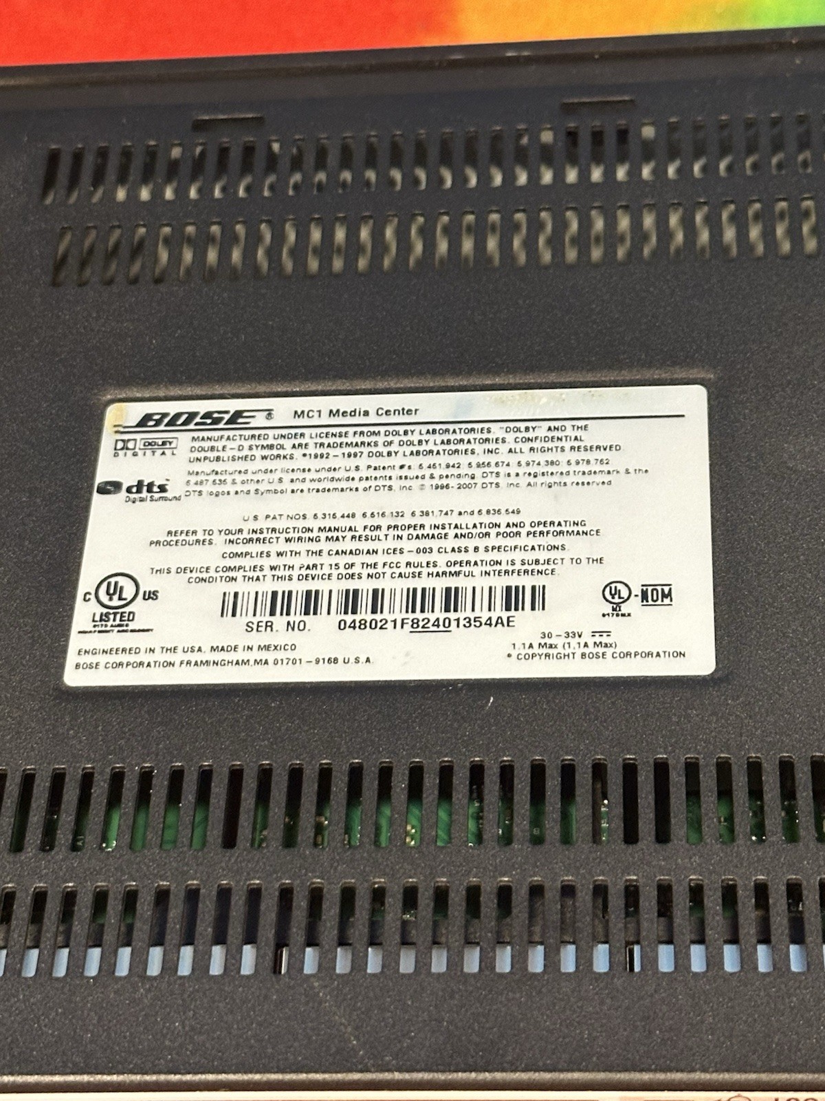 Bose Mc1 Media Center Only