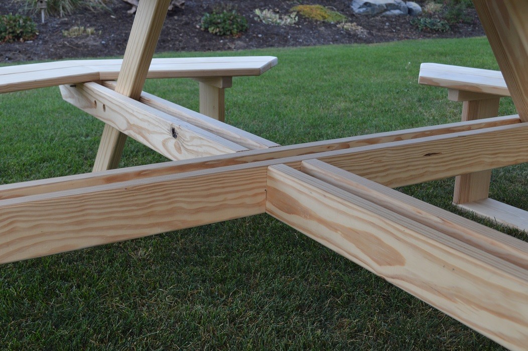 A&L Furniture Co 54" Amish Octagonal Pressure-Treated Pine Walk-In Picnic Tables