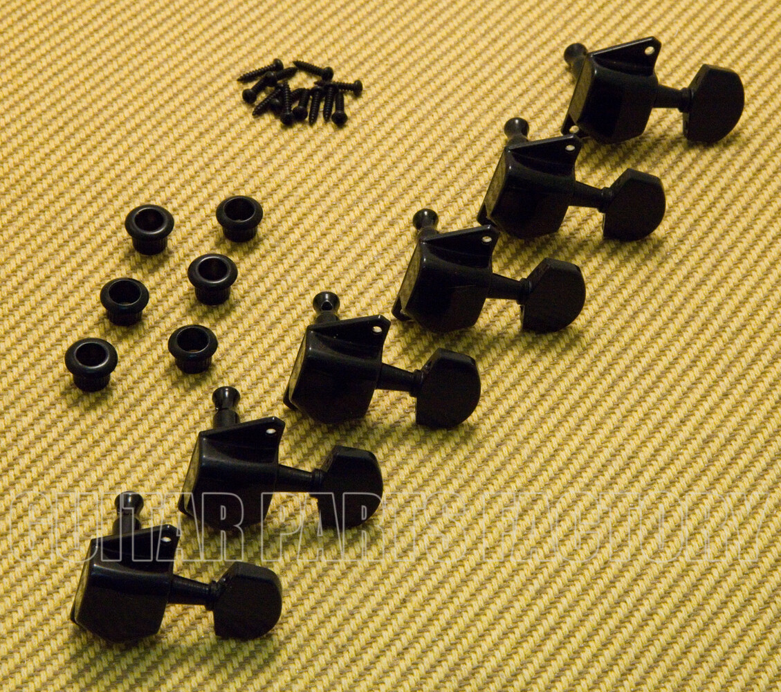 J-72-B Diamond 6-Inline Black Guitar Tuners for Bullet Squier & Similar