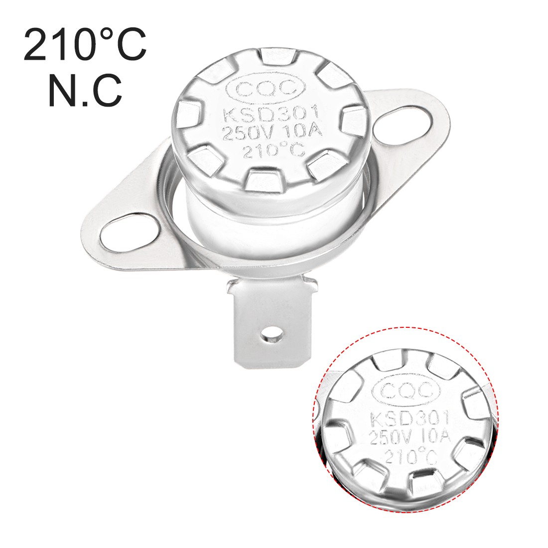 2 x Temperature Control Switch Thermostat 210°C 10A Normally Closed NC