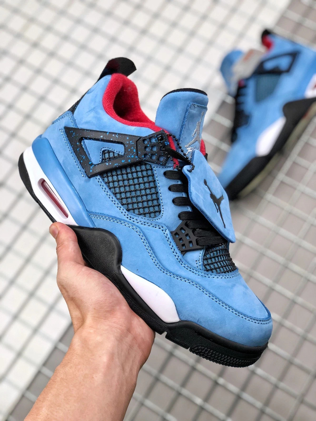 Jordan 4 Retro Travis Sc0tt "Cactus Jack" Blue Men's All Size US 7-12