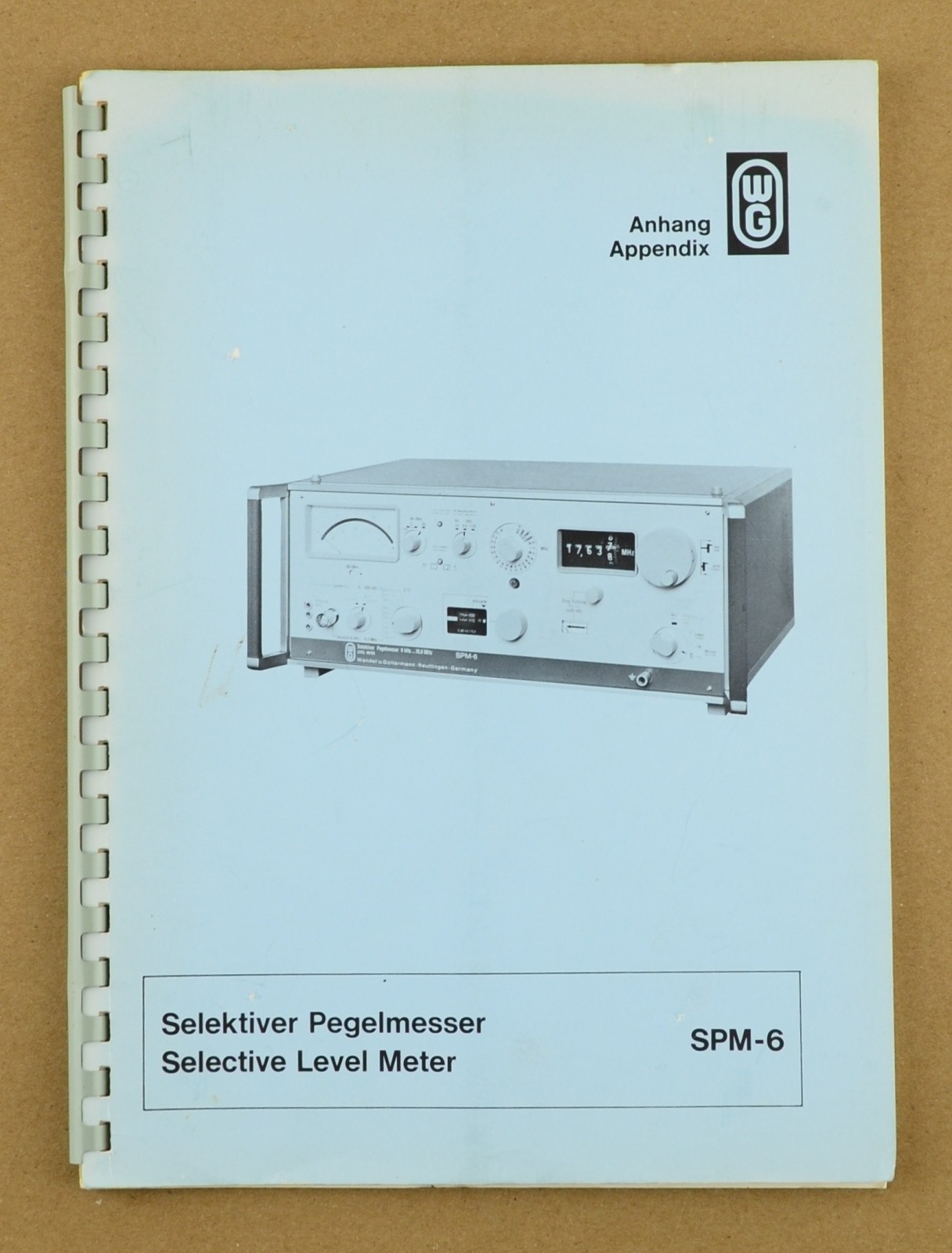 Wandel & Goltermann SPM-6 Selective Level Meter Appendix Schematics Manual