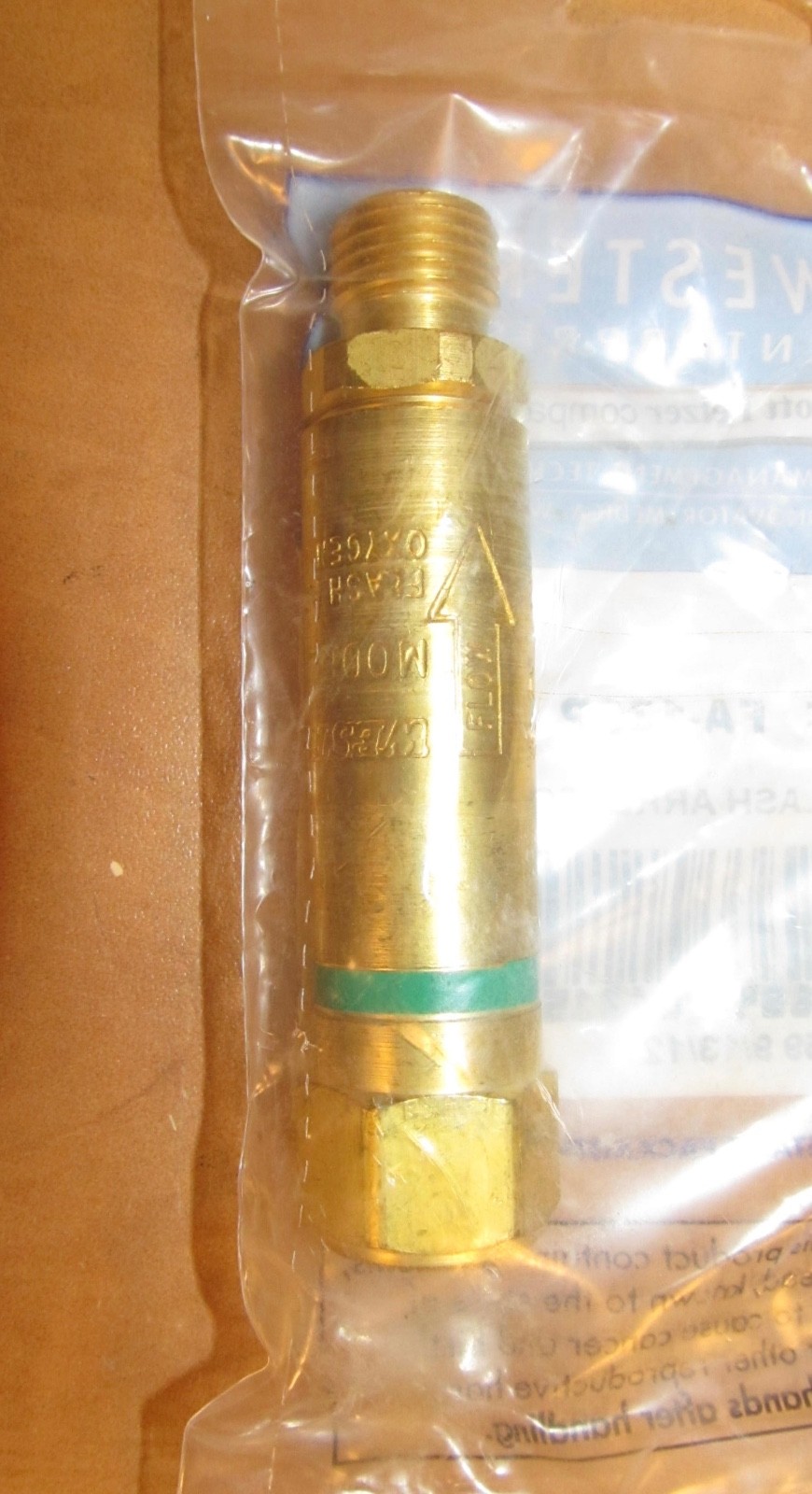 Western Enterprises fa-130p Regulator Flashback Arrestor for Oxygen glassblowing