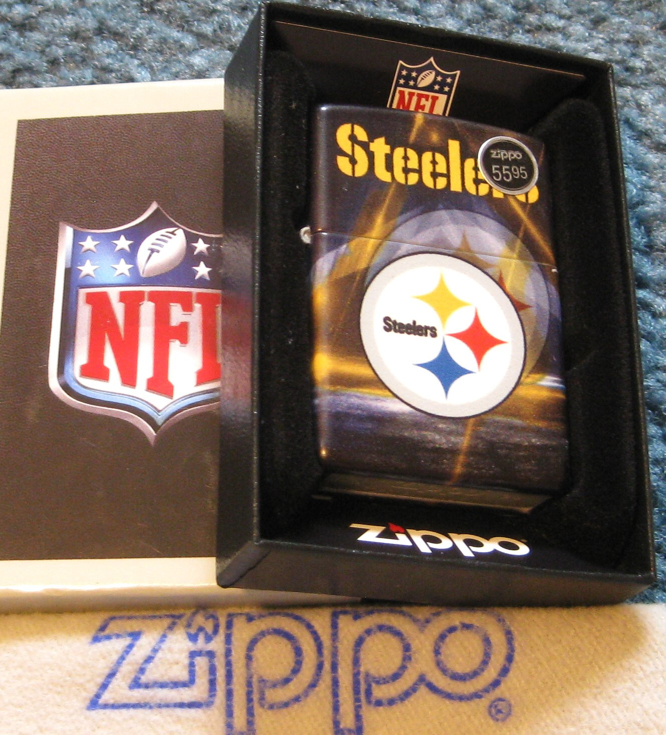 ZIPPO NFL TEAM LOGO Pittsburgh Steelers STEEL CURTAIN 540 Lighter 46521 New