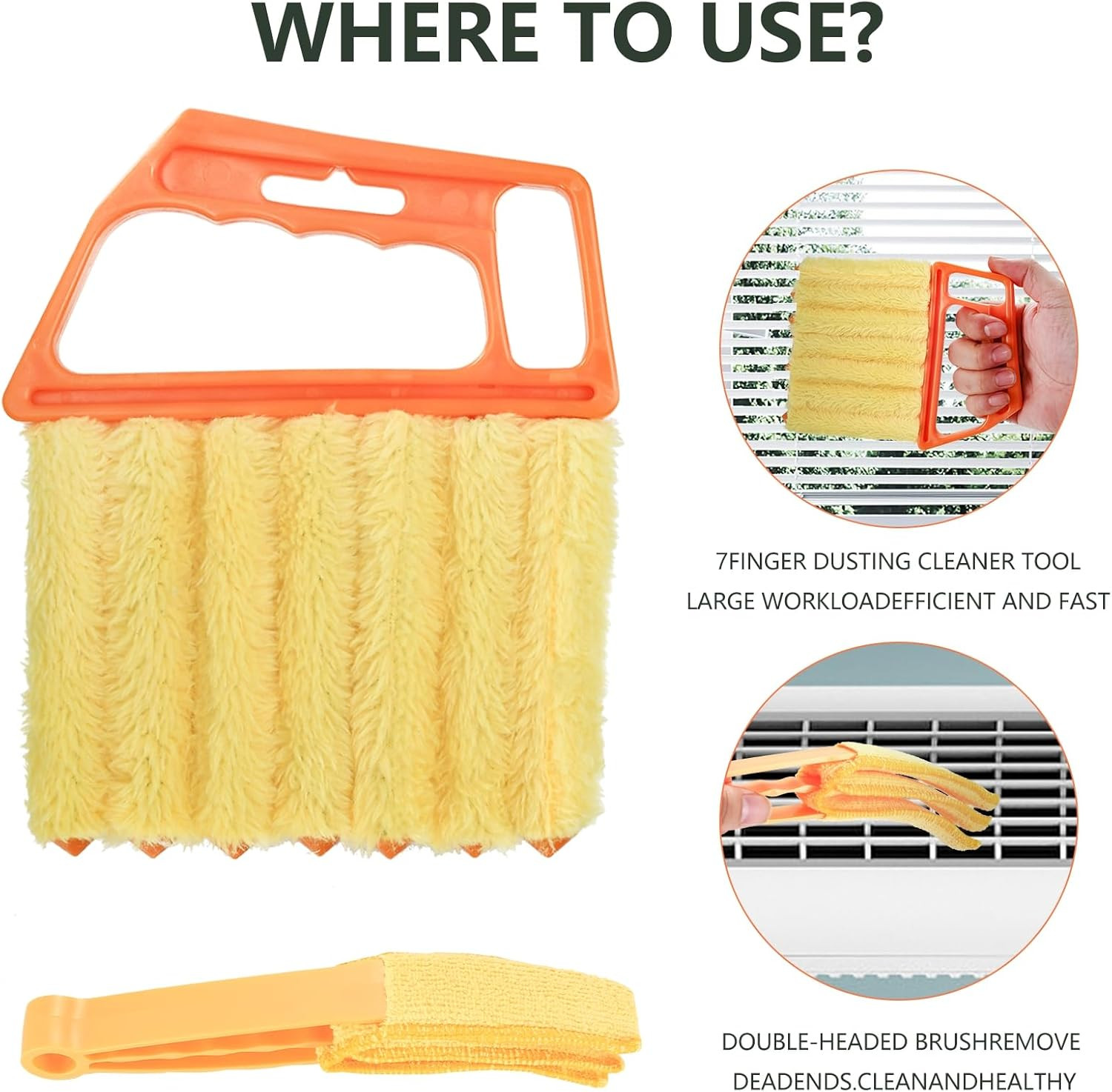 4Pcs Window Blind Cleaner Duster Brush Set Microfiber Vent Keyboard Tool Kit