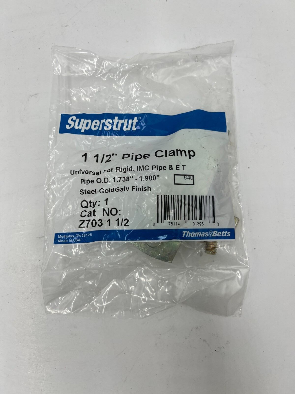 (QTY 11) Thomas & Betts Z703 1-1/2 Superstrut Universal Pipe Clamp for Rigid