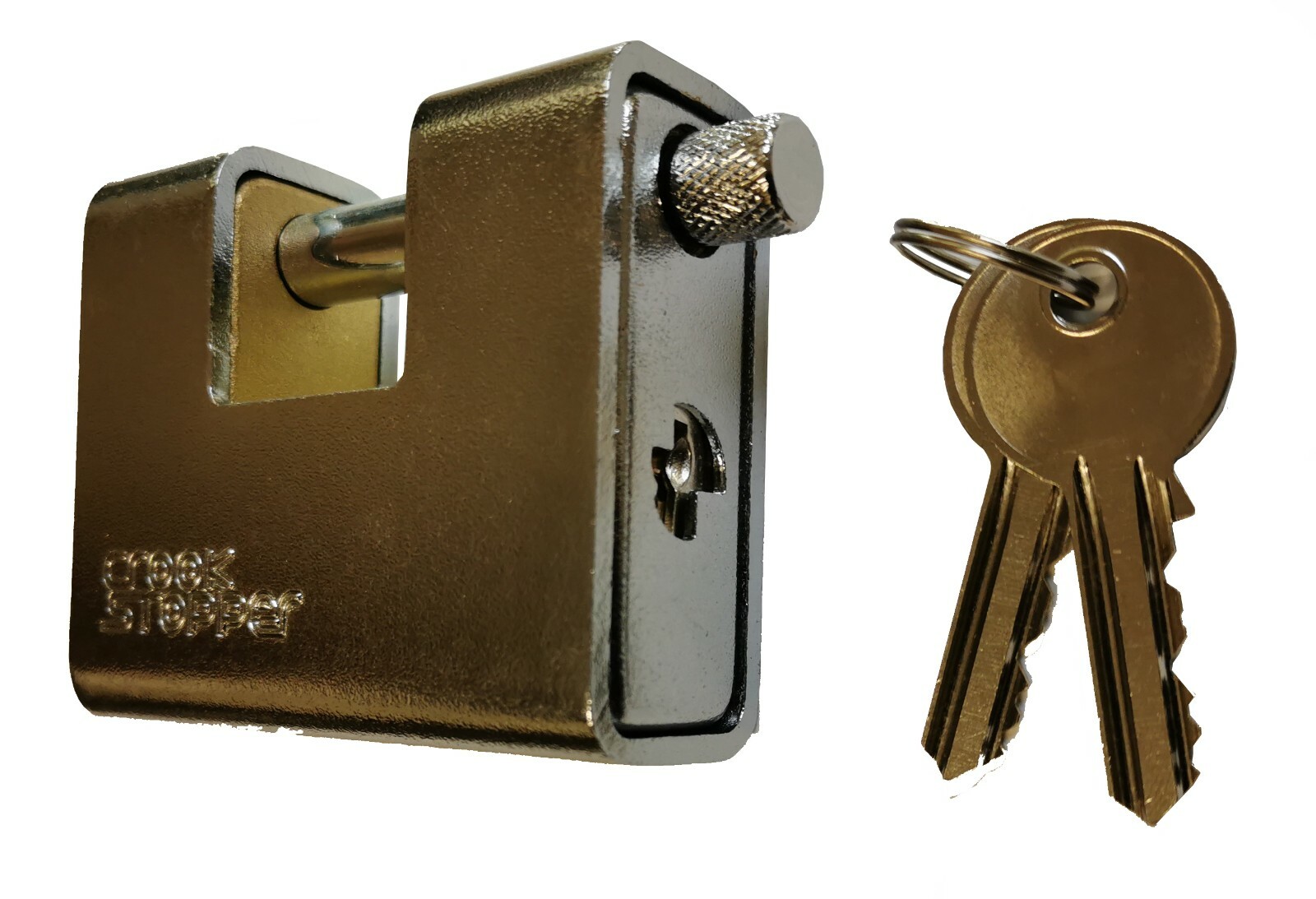 Crookstopper 80mm, Armoured, Rectangular, Shutter, Block Lock, Padlock, 80MM.