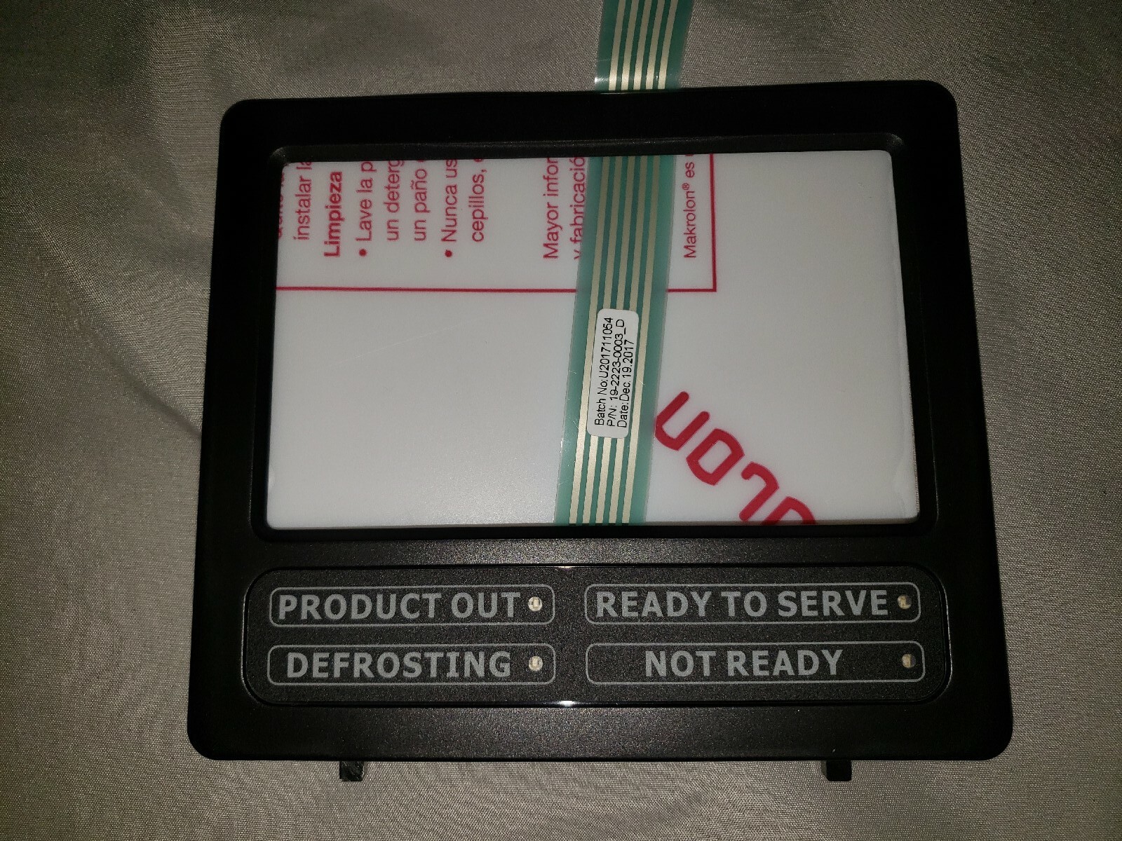 FBD 12-2869-0001  Bezel Asm., Flavor Card, 56X S Genuine OEM Lot Of Two (2)