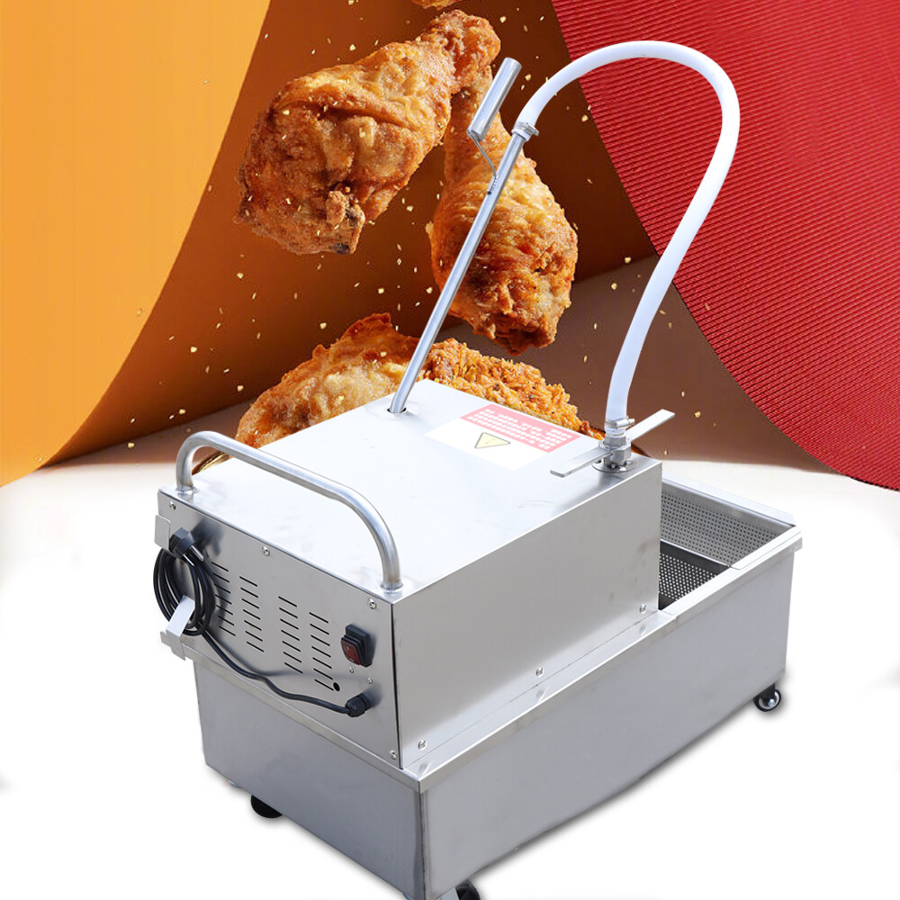 55L Fryer Oil Filter Cart Machine Commercial Kitchen Oil Filtration System 550W