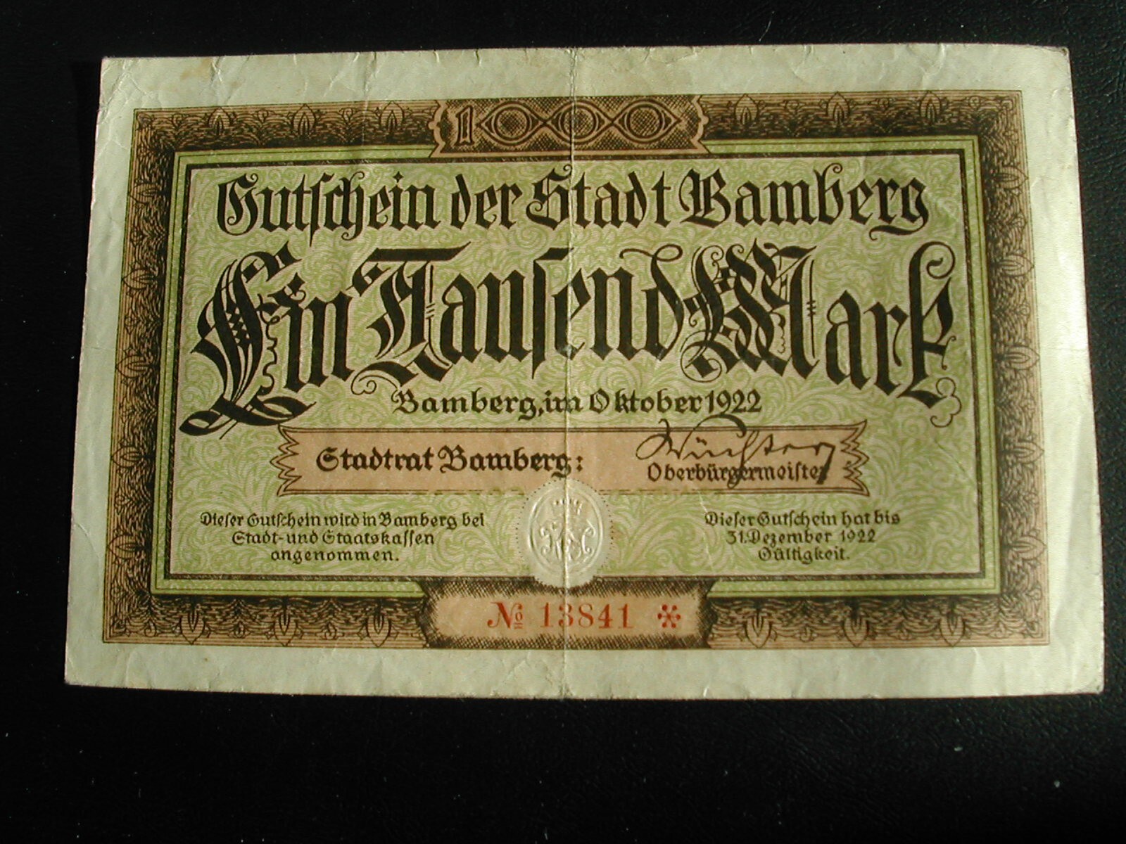 Germany 1000 Mark Banknote 1922