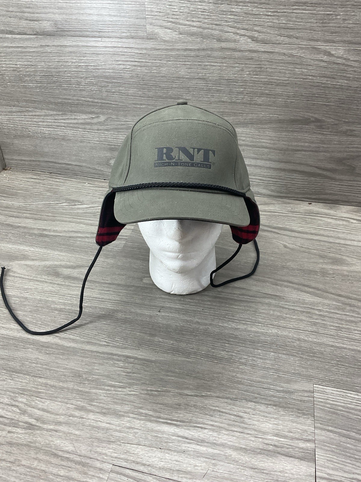 RNT Rich N Tone Calls cap Earflaps Green Red Plaid Hunting One Size Fits Most