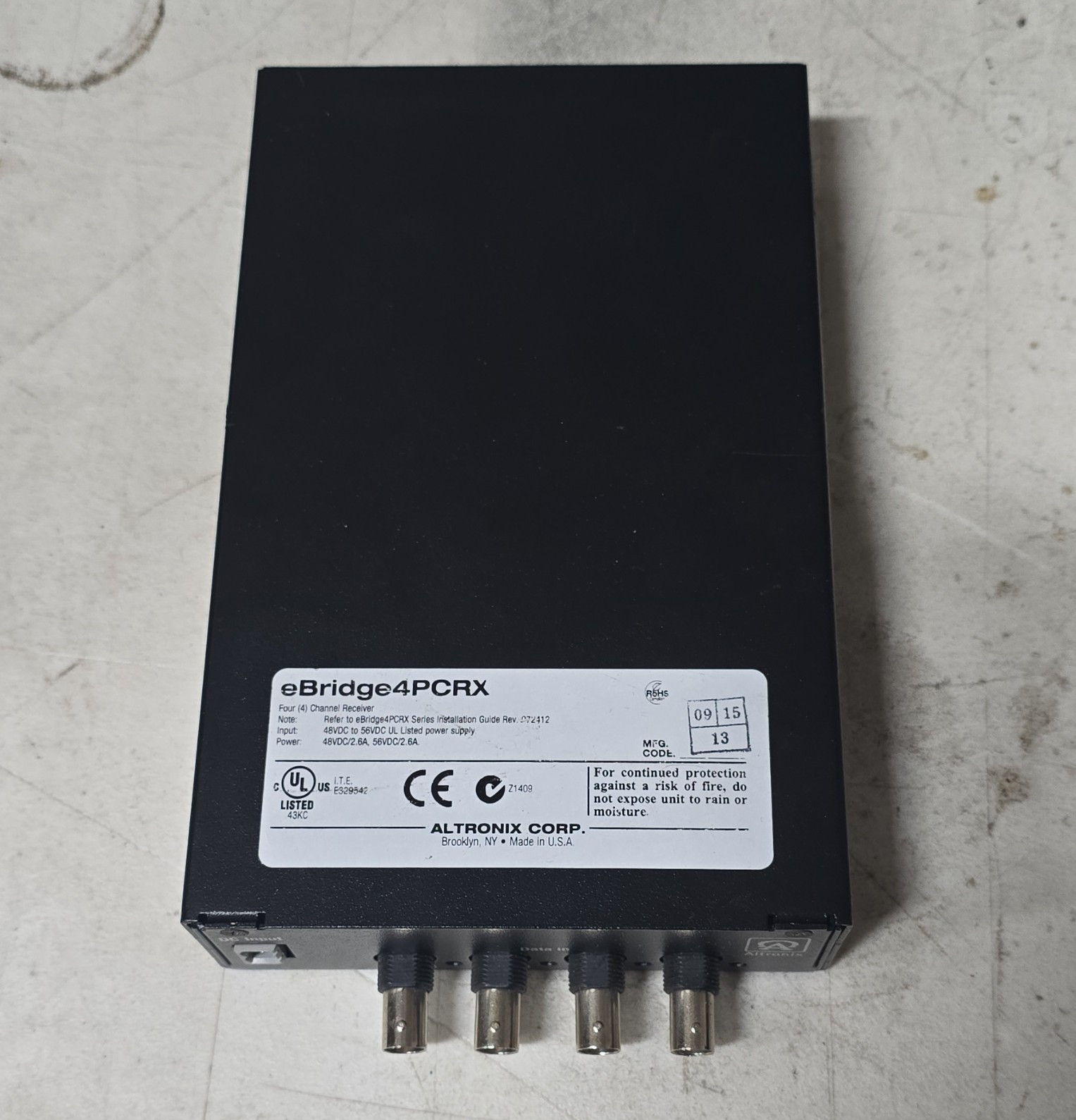 Altronix eBridge4PCRX eBridge Plus 4 Channel Receiver BNC RJ45 DC Input