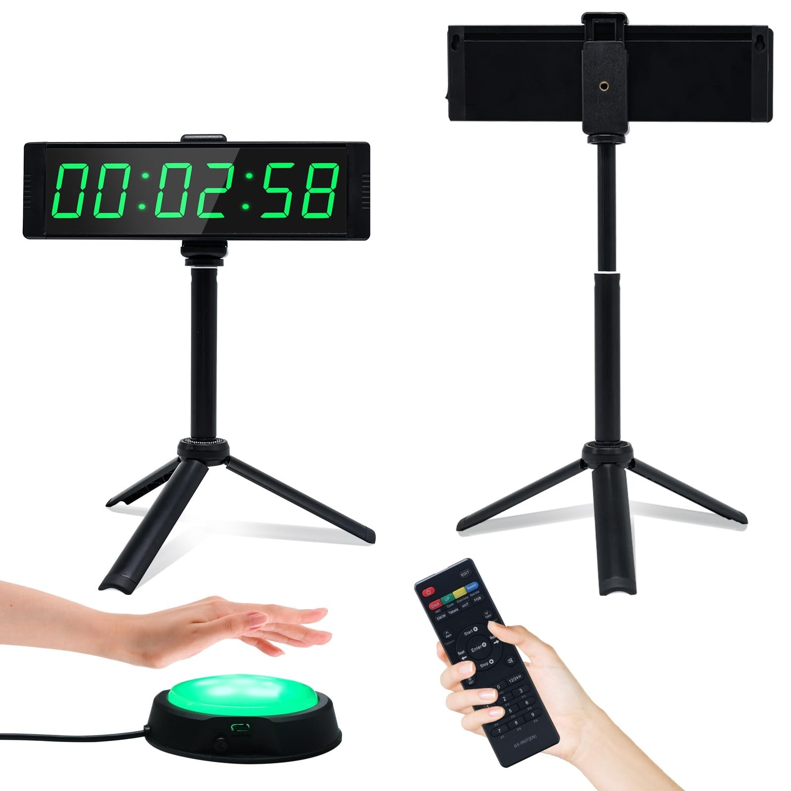 YZ Gym Timer Clock for Home Gym, Fitness Timer with Stopwatch Button, Large D...